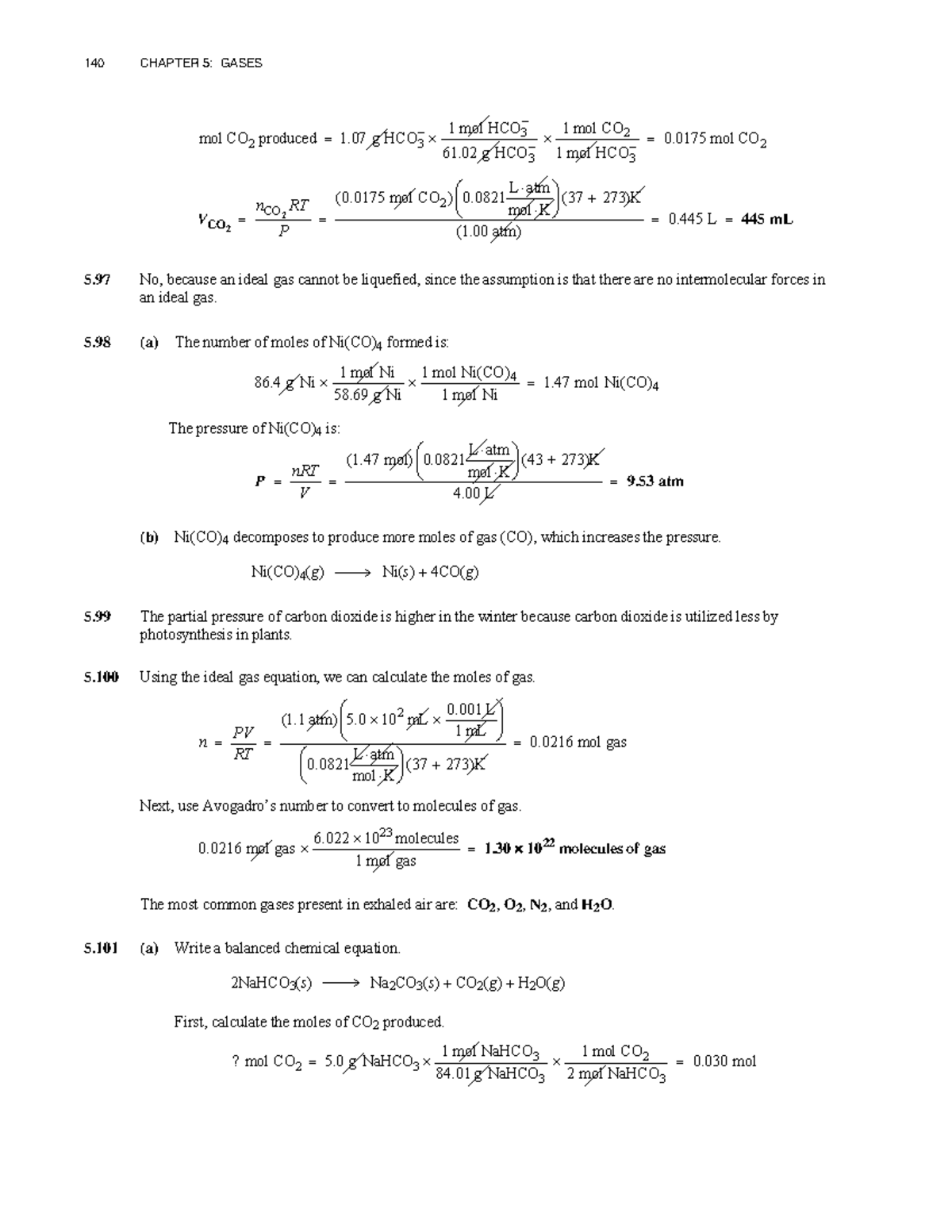140 CHAPTER 5: GASES - Ideal Gas Law & Calculations in Chemistry - Studocu