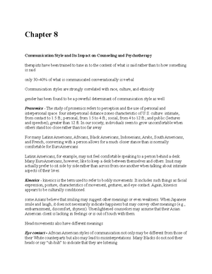 Chapter 7 - Chapter 7 Multicultural Barriers and the Helping ...