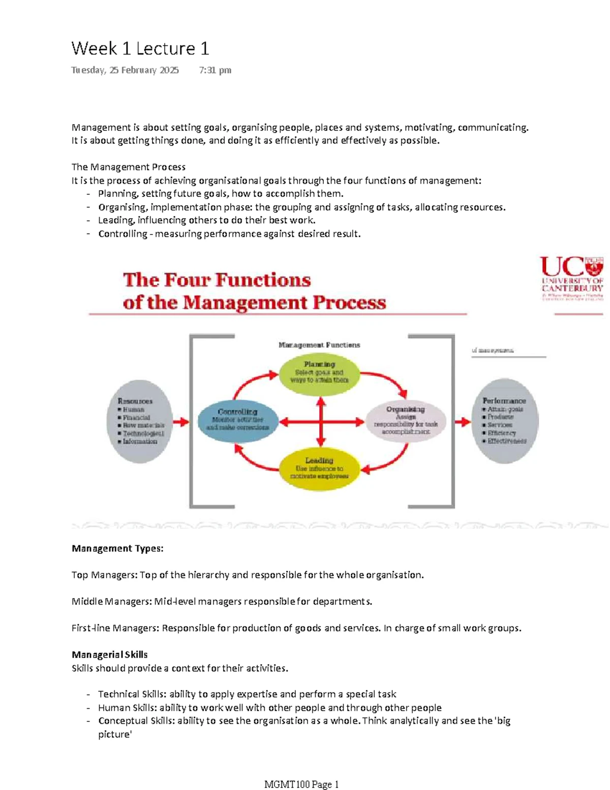 MGMT100 Week 10 Lecture Notes - Fundamentals of Management - Ethics The ...