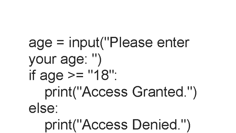 Second assignment - good lecture note - age = input(