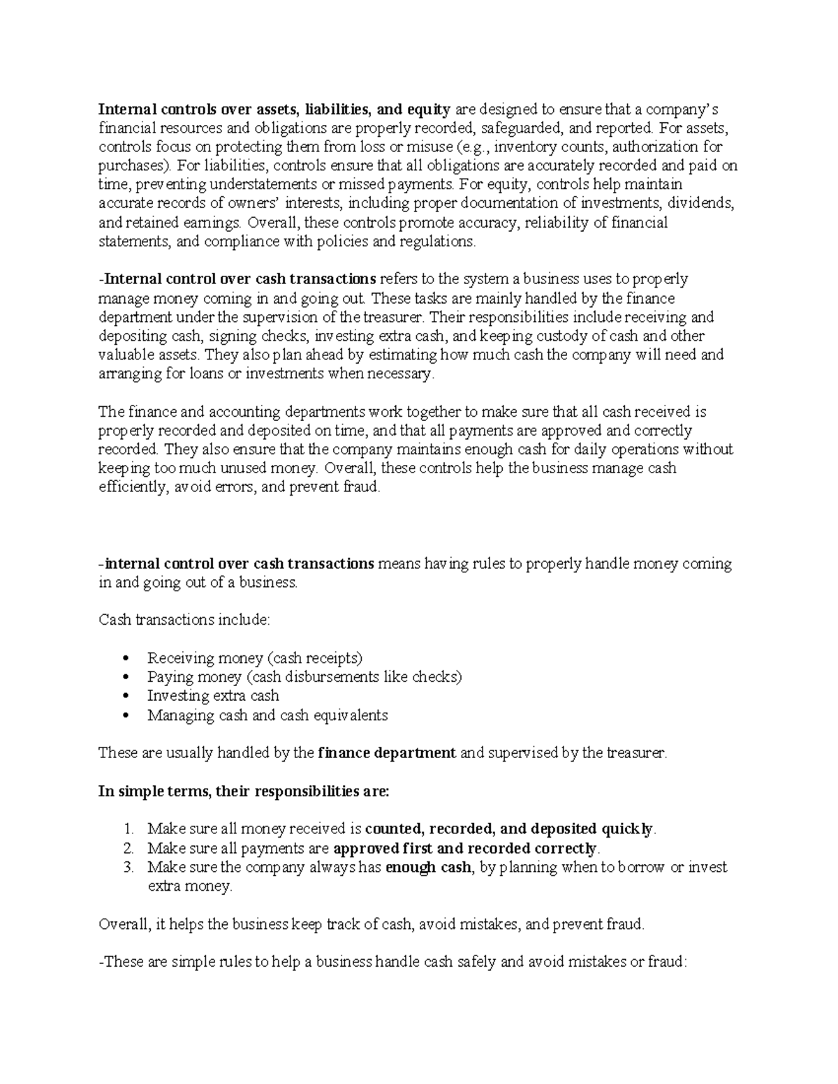 Internal Controls Over Cash Transactions: Ensuring Accuracy and ...