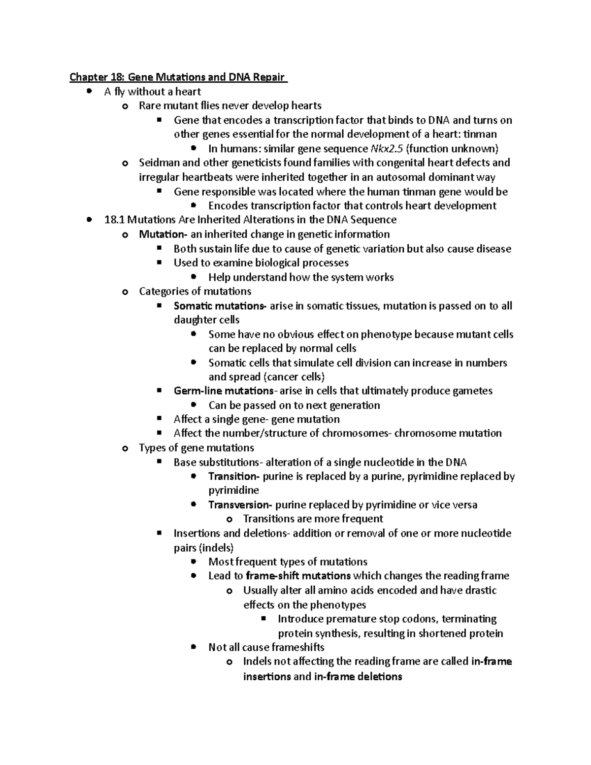Chapter 18 - Lecture notes and textbook notes - Chapter 18: Gene ...
