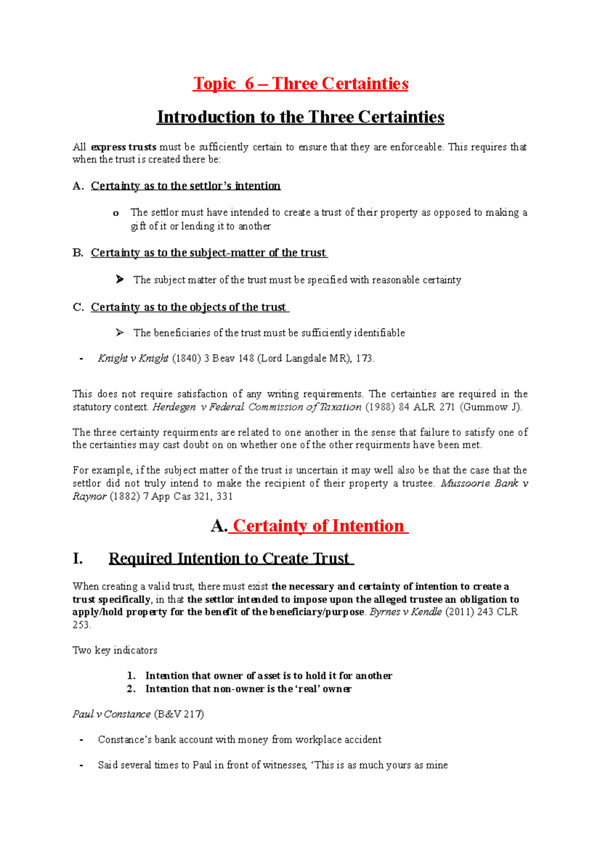 Topic 6 Three Certainties - Topic 6 – Three Certainties Introduction to ...