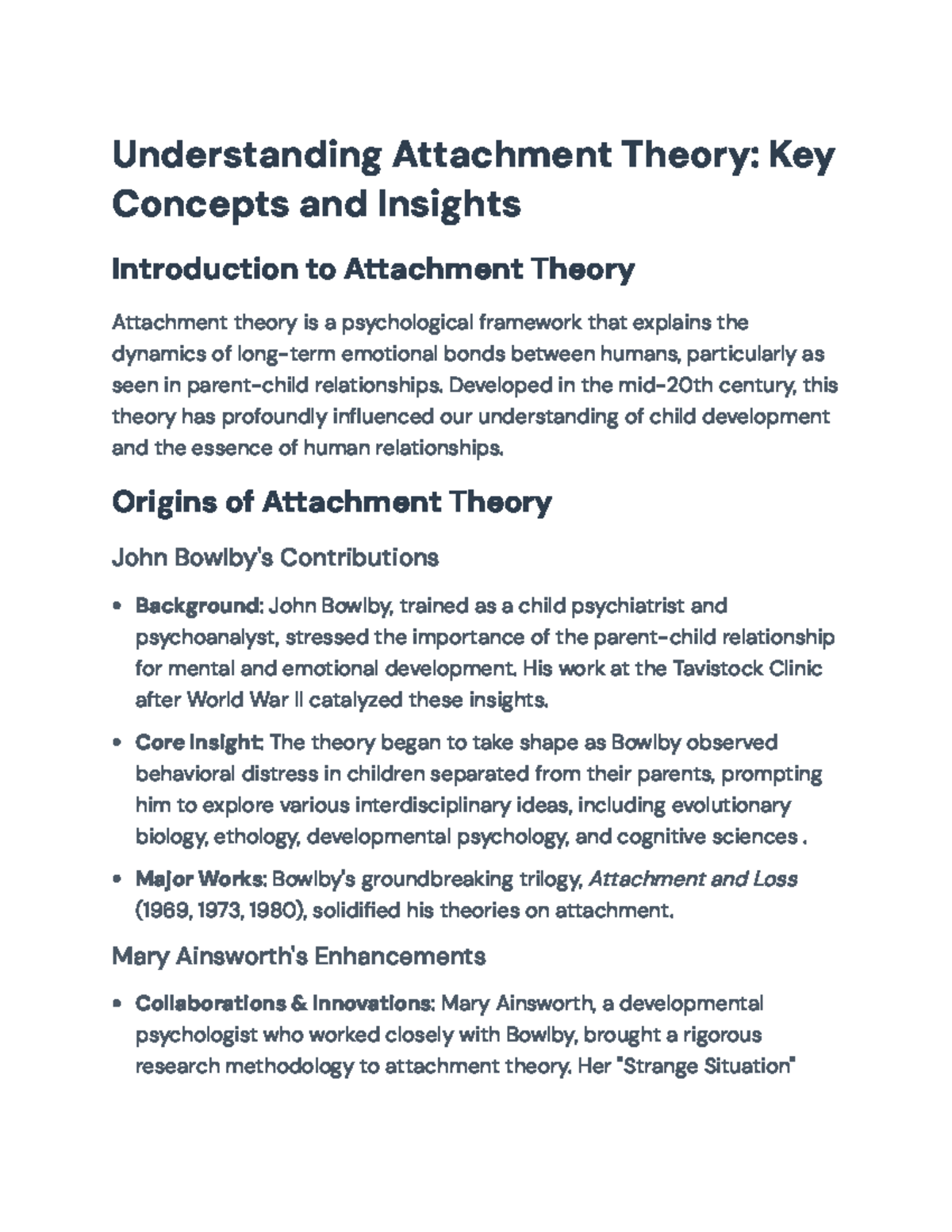 Understanding Attachment Theory: Key Concepts and Dynamics in ...