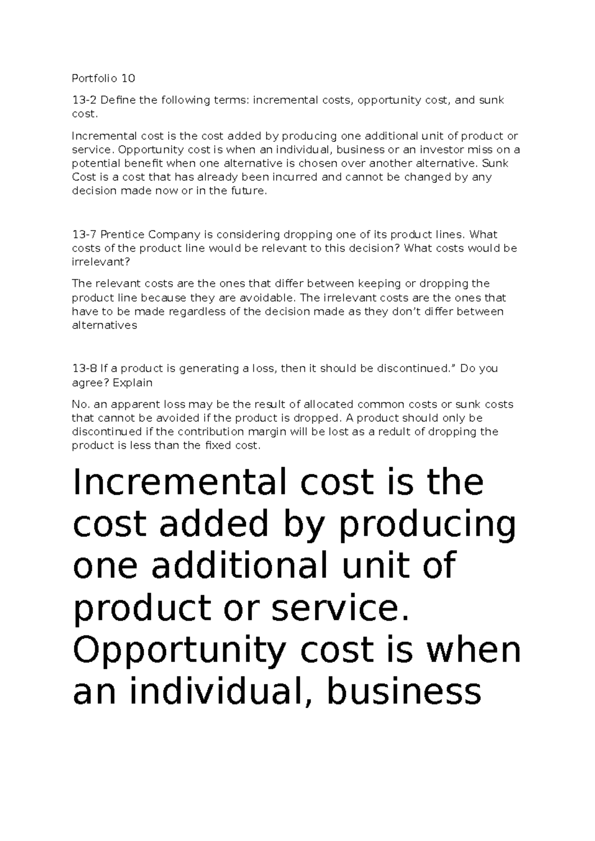 Cost Analysis and Financial Implications - Portfolio 10 - Studocu
