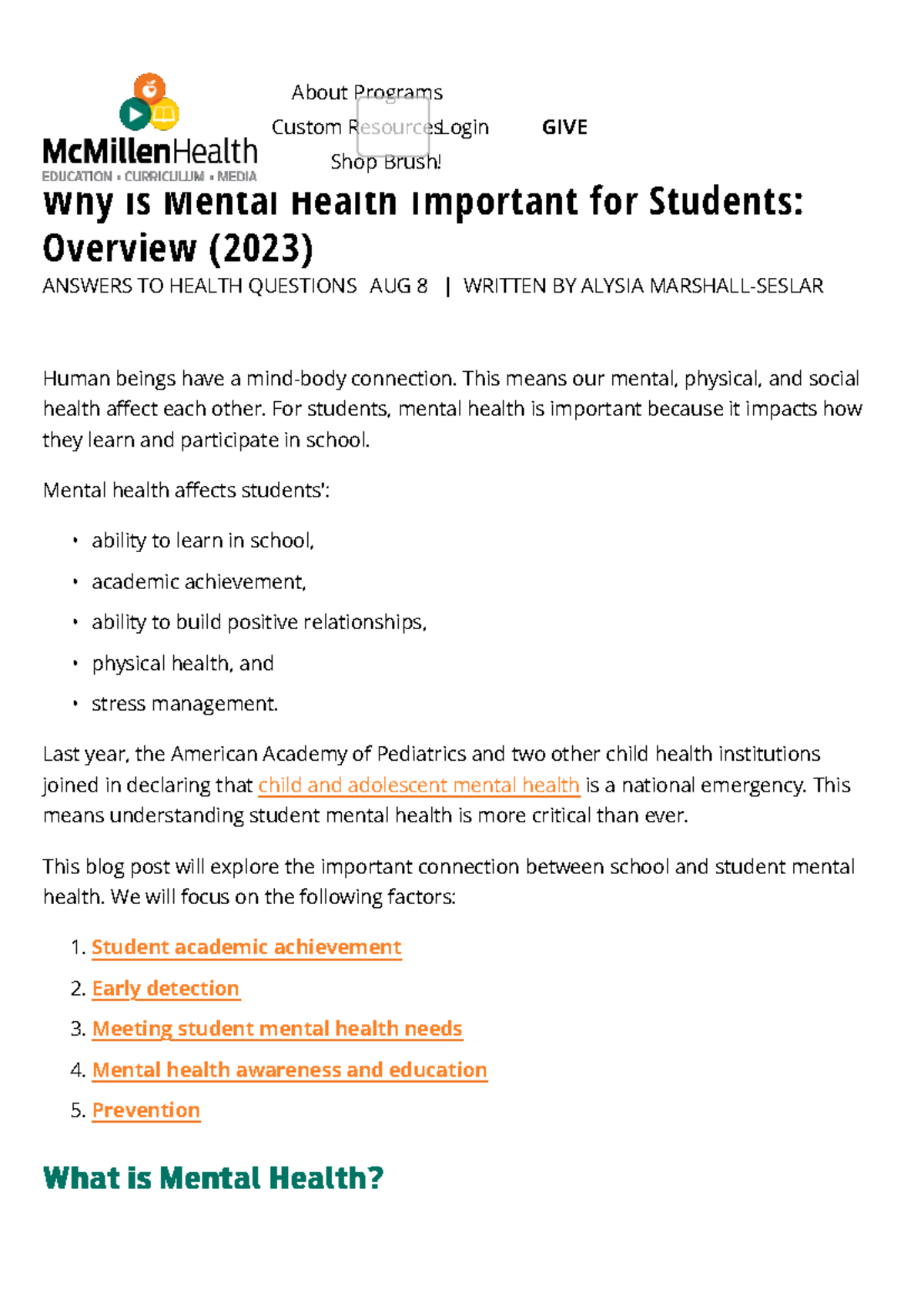 Why Mental Health is Crucial for Students: Overview (2023) - Studocu