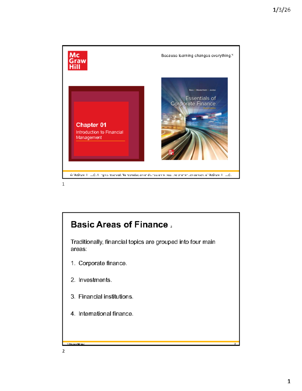 Chapter 01: Introduction to Financial Management - Studocu