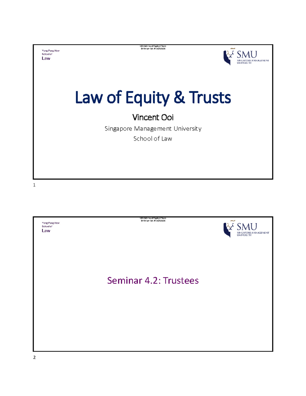 LAW 303: Seminar 4 - Duties of Trustees in Equity Trusts - Studocu