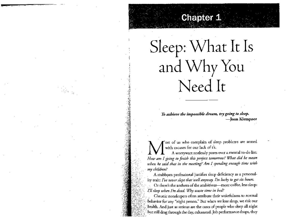 PSY 101: Sleep Disorders and Health Impacts - Final Exam Study Guide ...