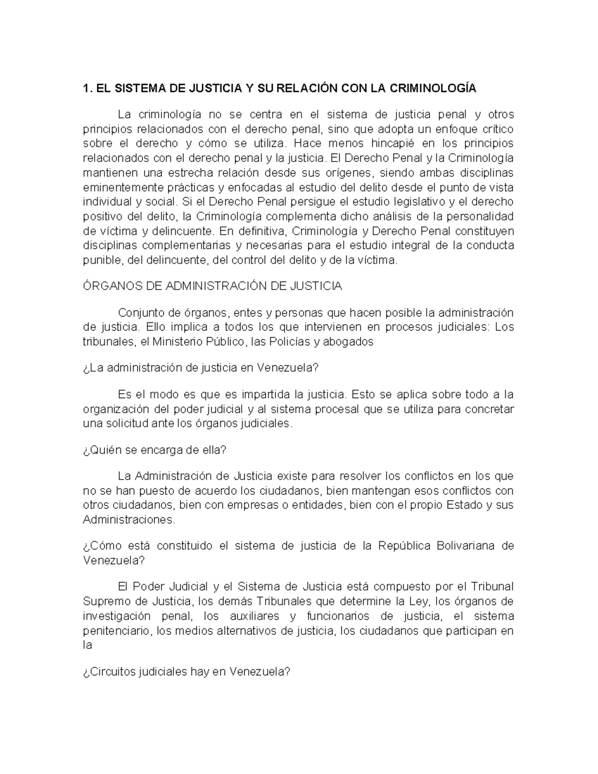 El Sistema de justicia - 1. EL SISTEMA DE JUSTICIA Y SU RELACIÓN CON LA ...