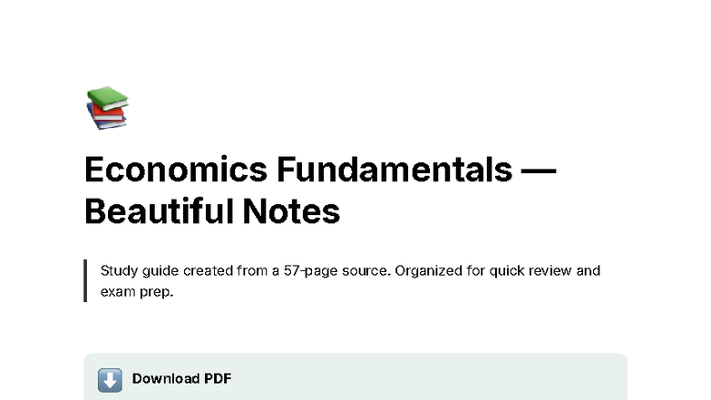 Economics 101: Comprehensive Study Guide & Exam Prep Notes - Studocu