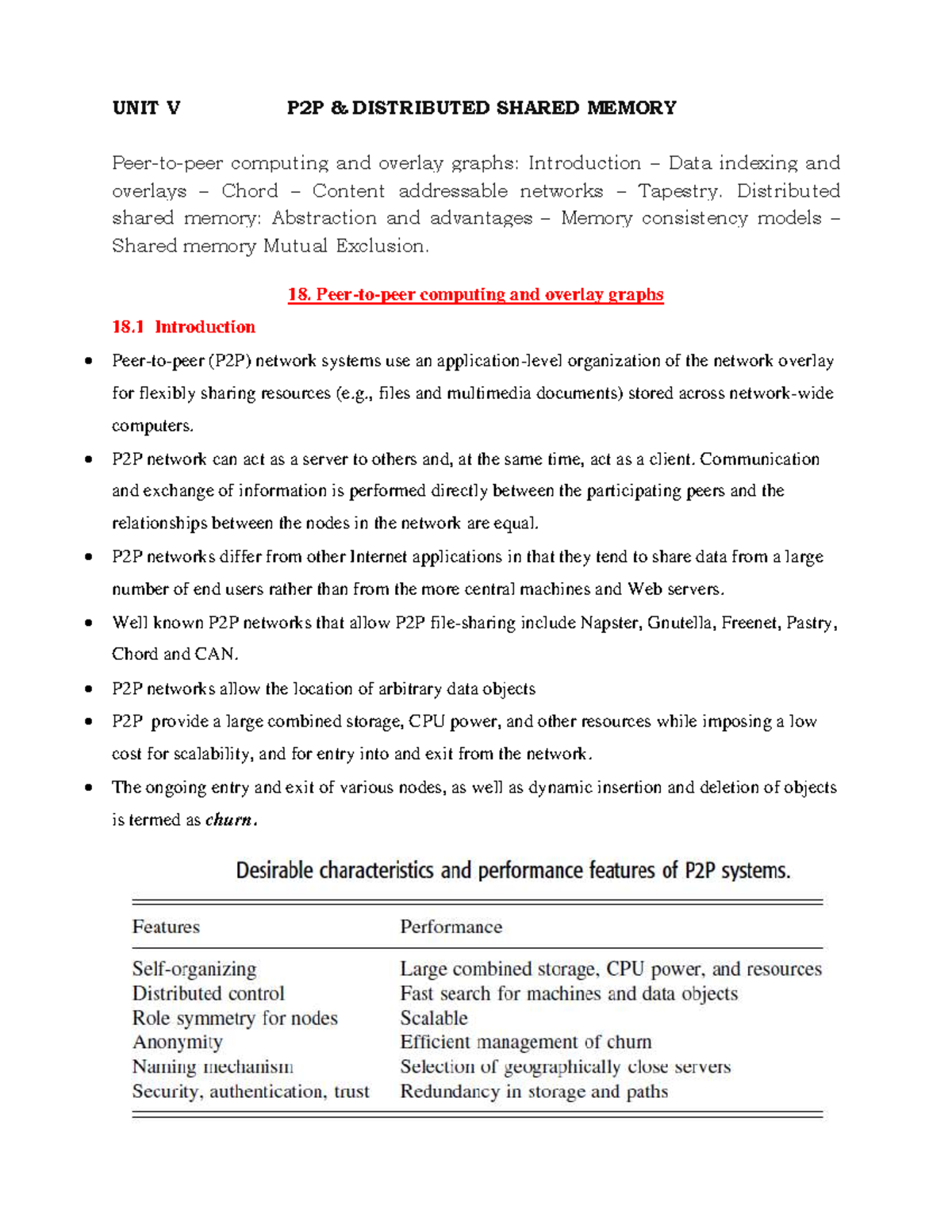 DS Notes: Unit V - P2P Distributed Shared Memory & Overlay Graphs - Studocu
