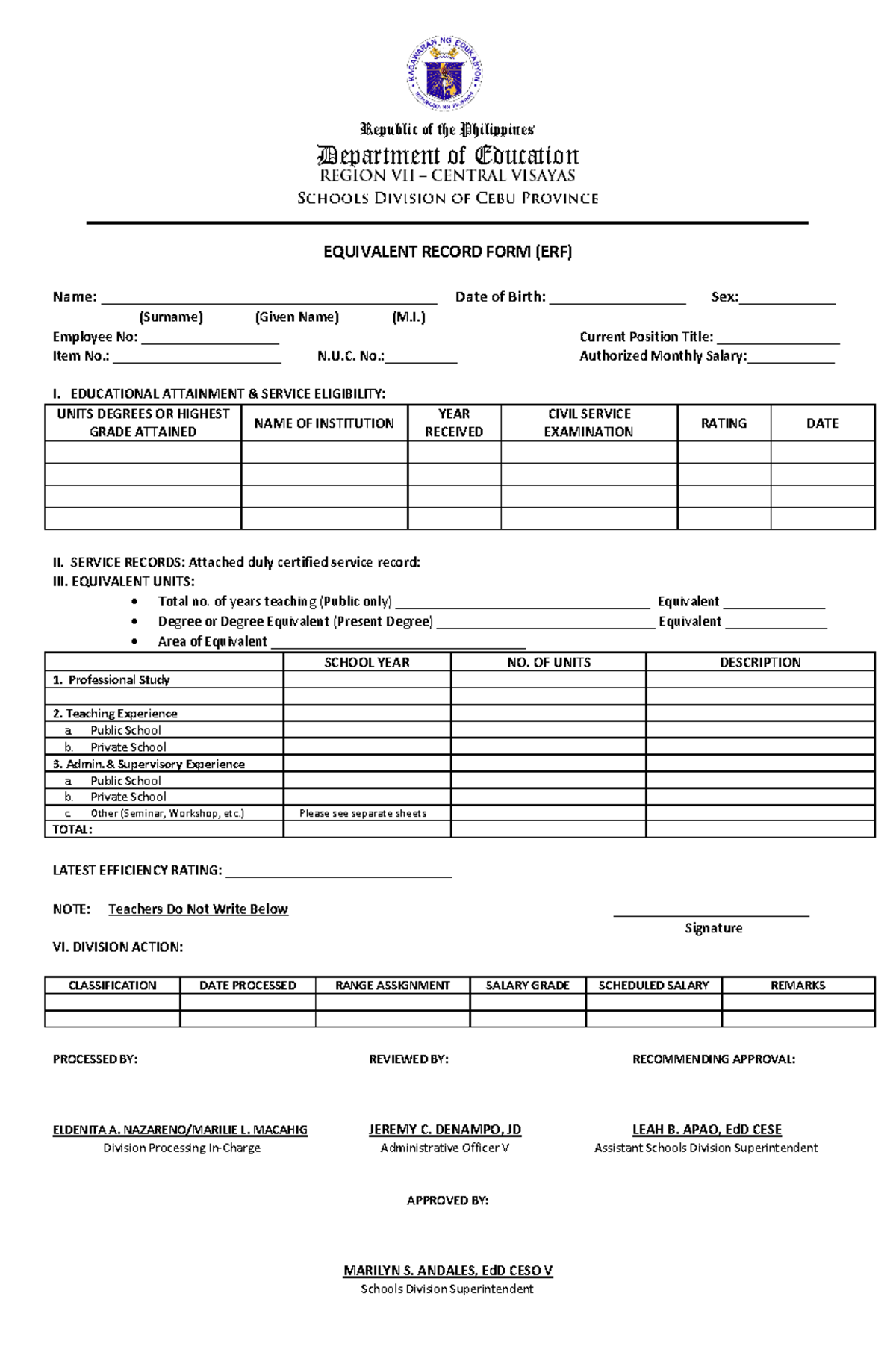ERF-Cluster A (ASDS Apao) - Republic of the Philippines Department of ...