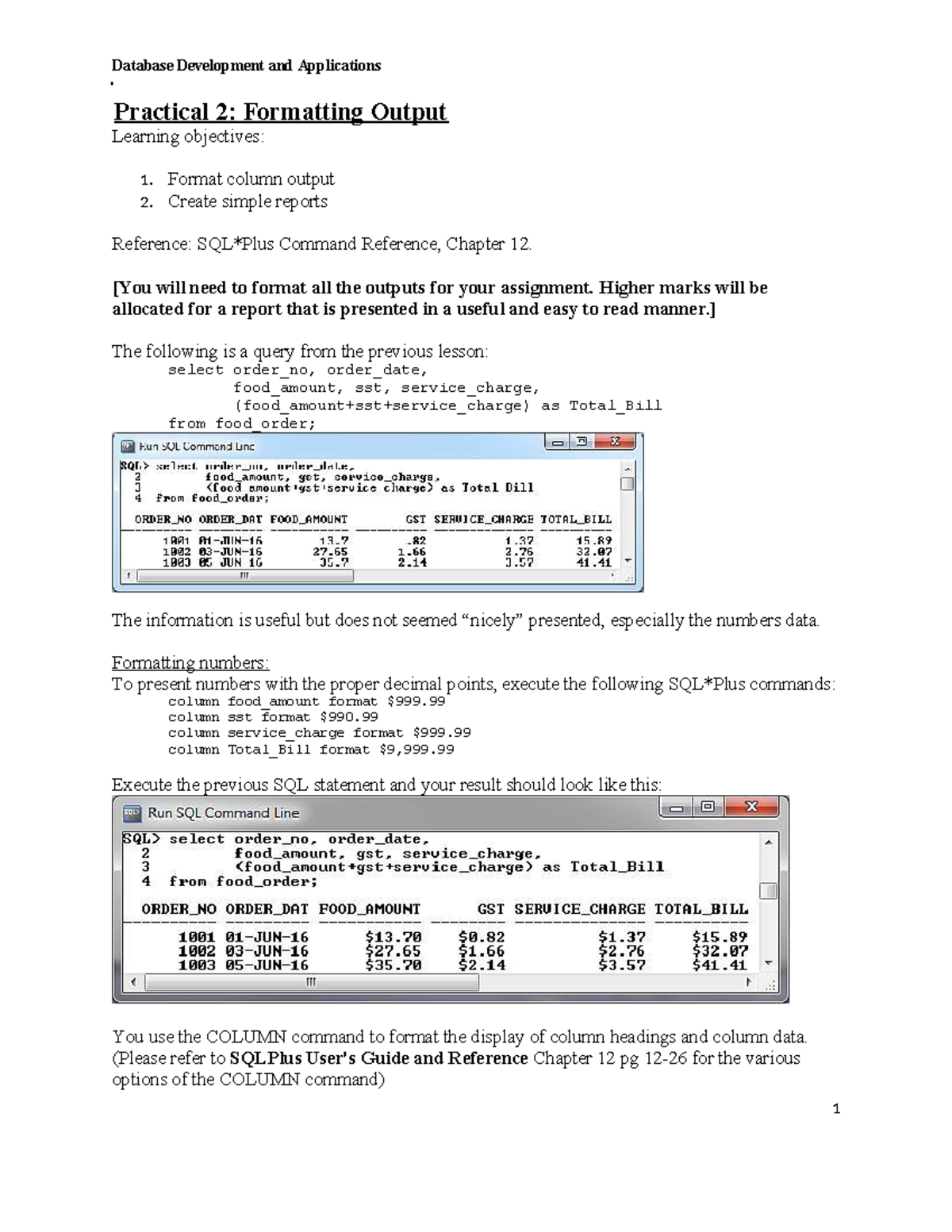 Practical 2 - asd - Database Development and Applications Practical 2 ...