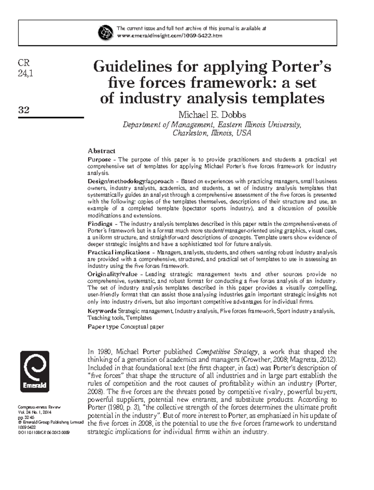 Guidelines for Utilizing Porter's Five Forces Framework in Analysis ...