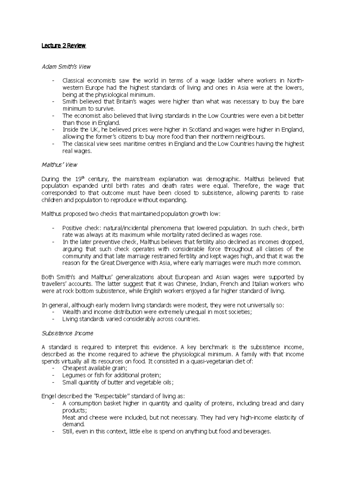 ECON 101 Final Exam - Comprehensive History Review Notes - Studocu