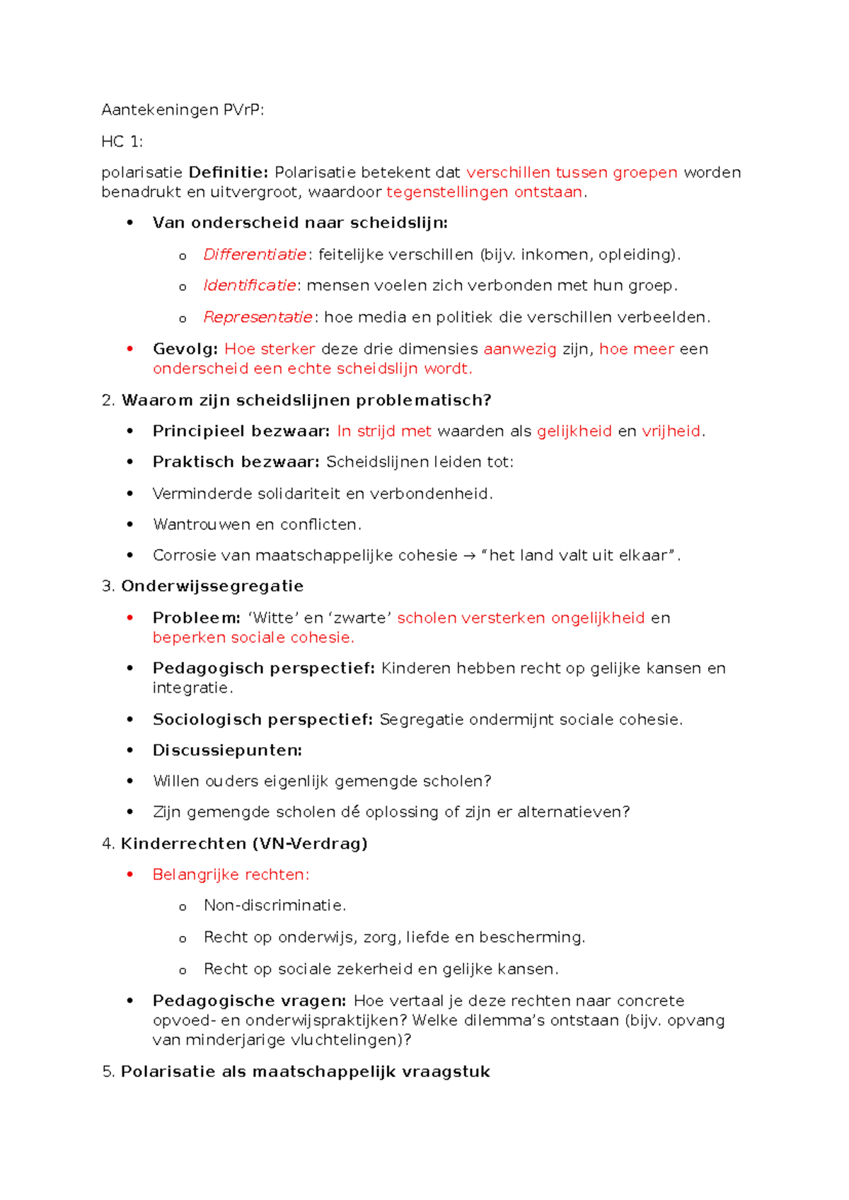 Samenvatting PVrP: Polarisatie, Identiteit en Onderwijsuitdagingen ...