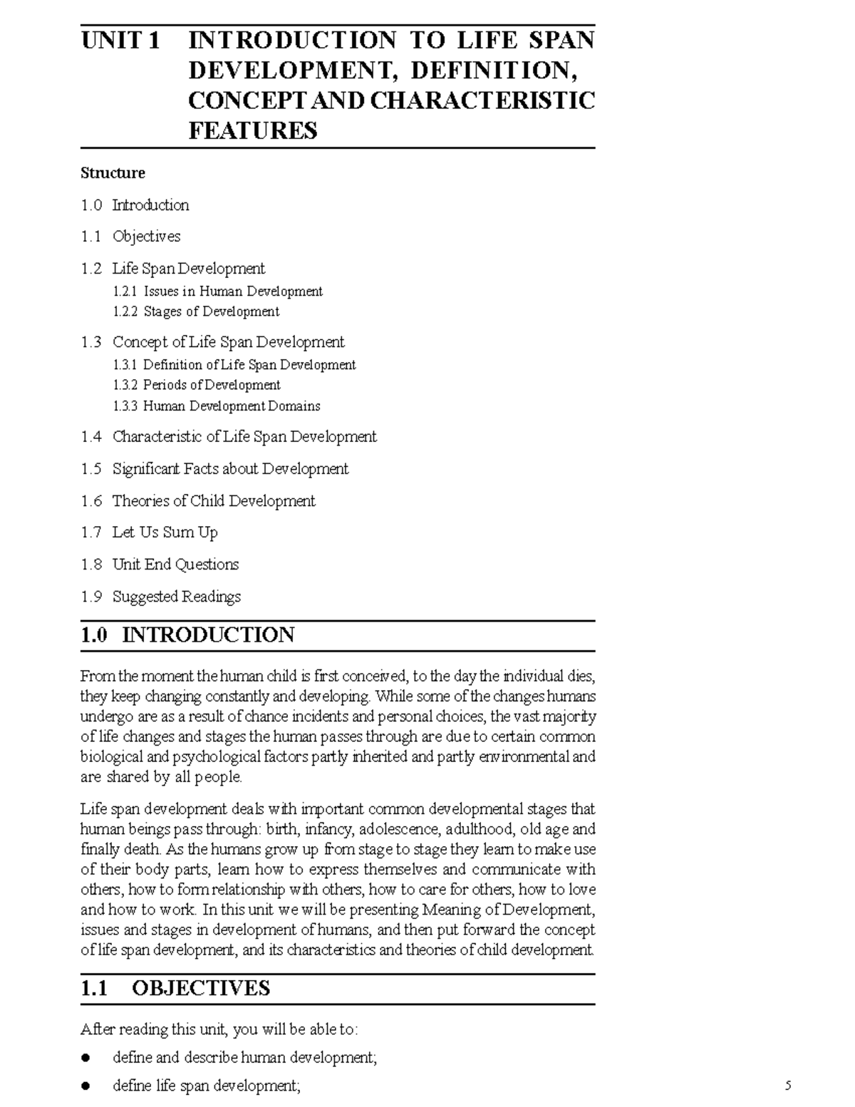 Unit 1: Introduction to Life Span Development - Concepts ...