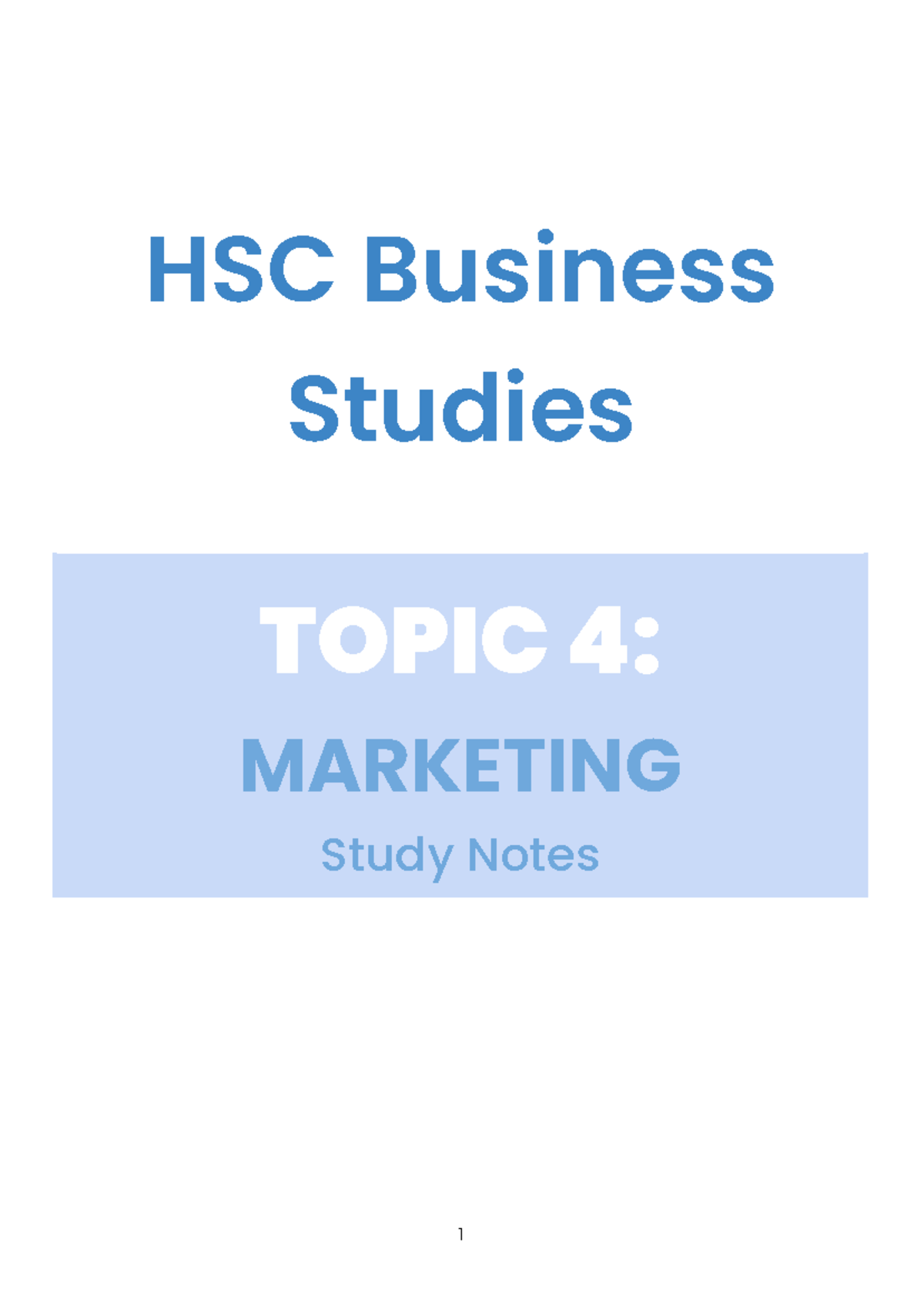 HSC Business Studies T4: Marketing Study Notes and Case Studies - Studocu