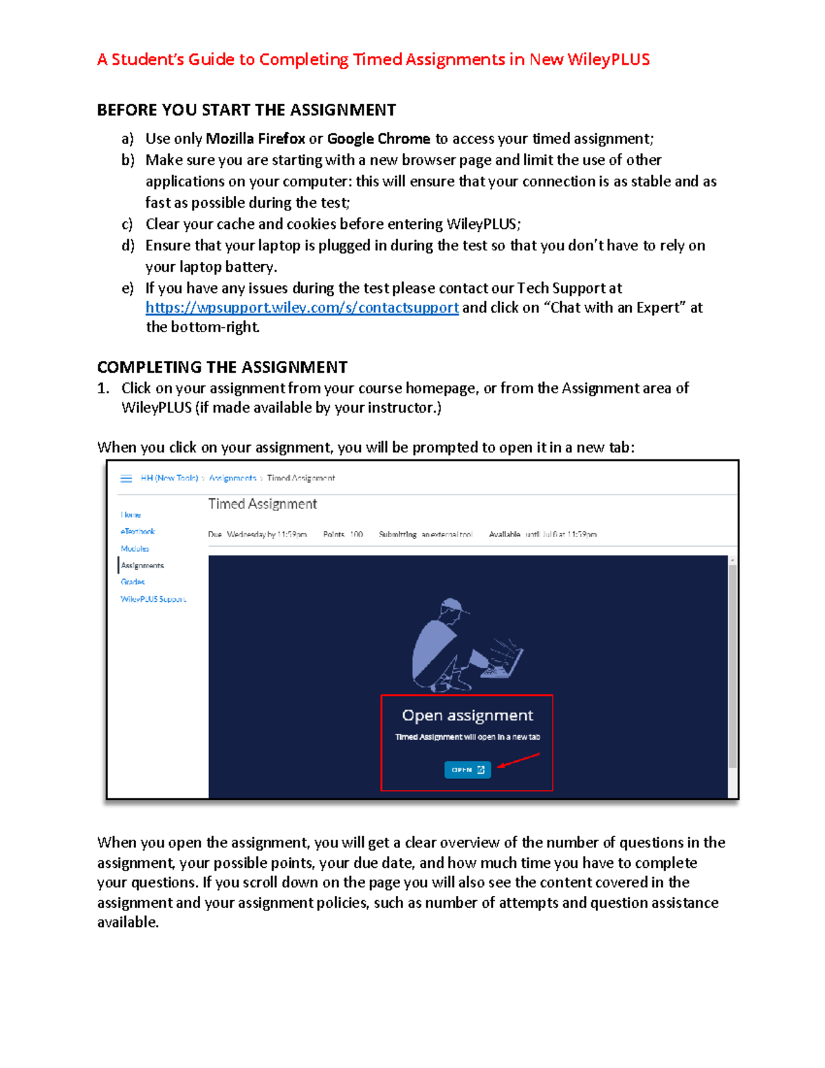 How to Complete Timed Assignments in NEW Wiley PLUS Guide - Studocu