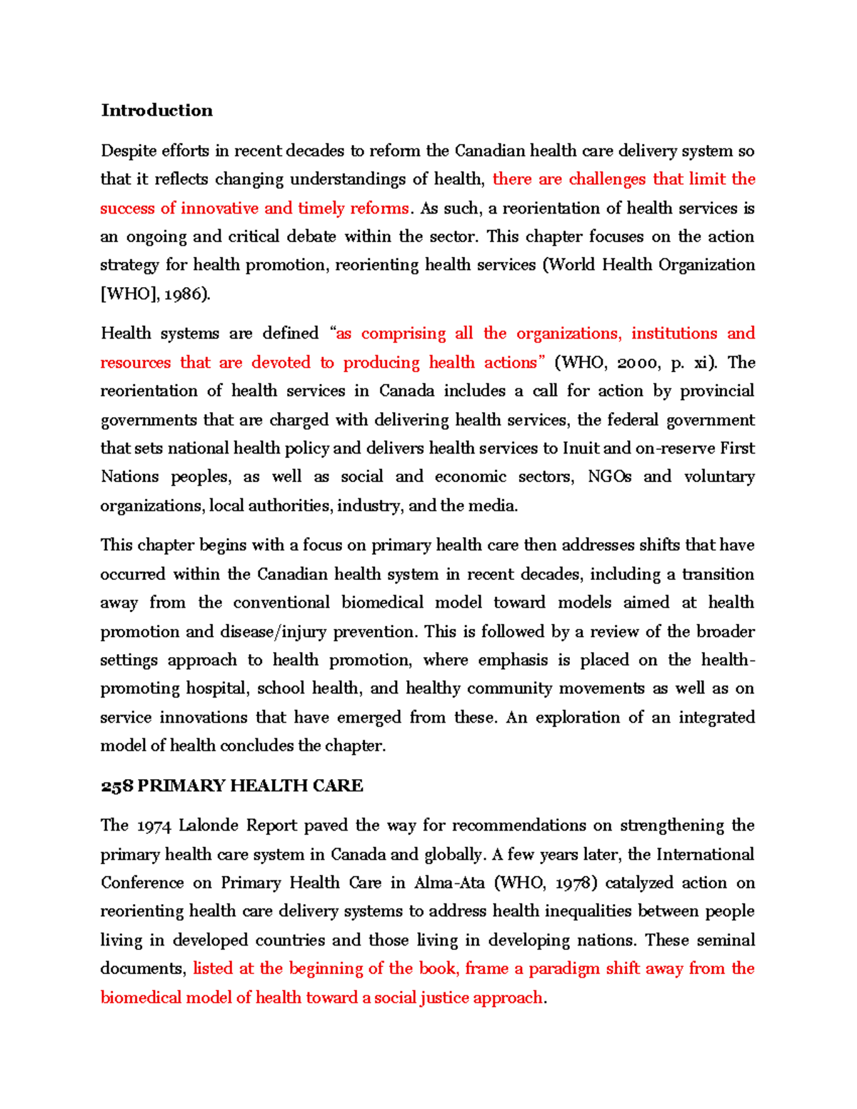 Community Health CHAP 8: Reorienting Health Services for Promotion ...