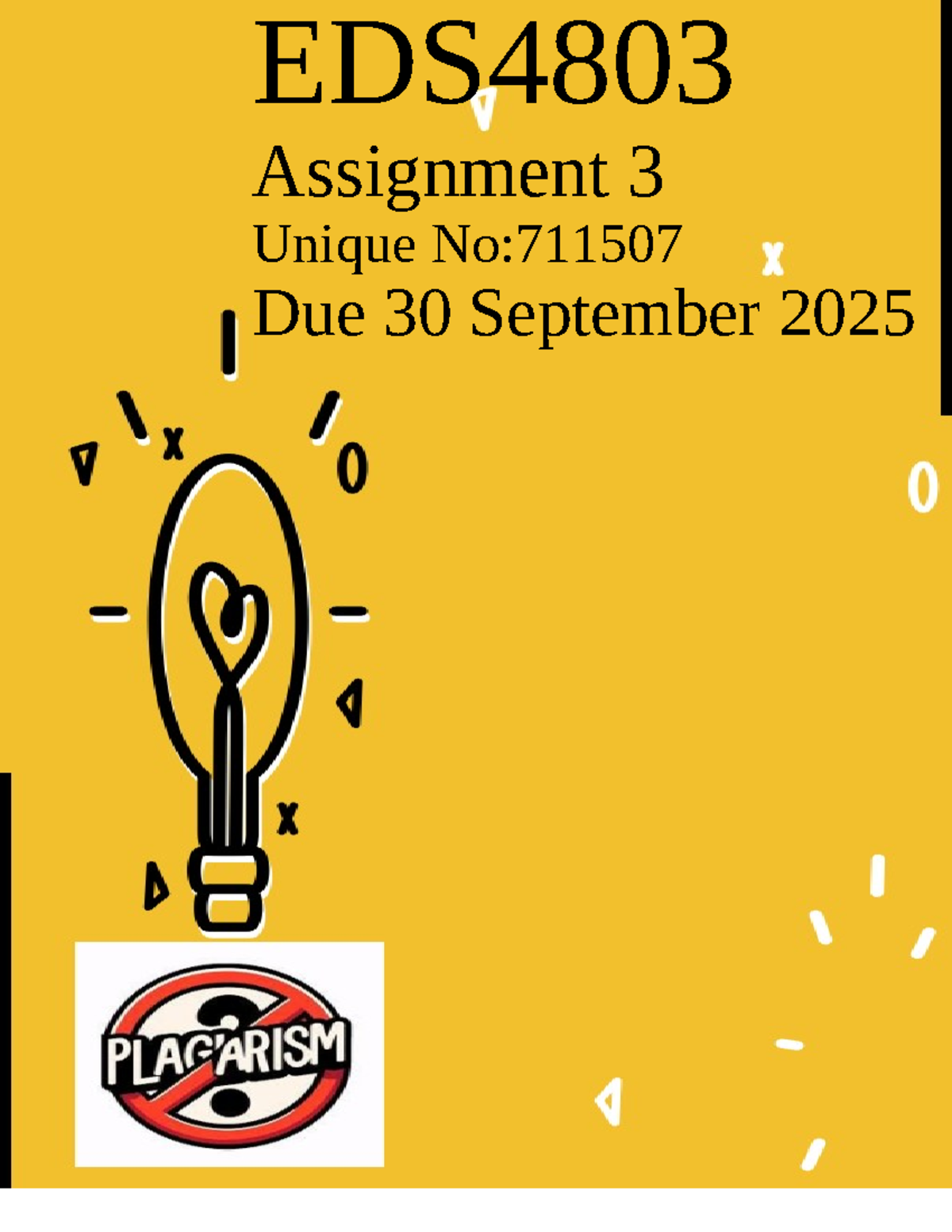 EDS4803 Assignment 3: Declaration of Honesty & Key Concepts in ...