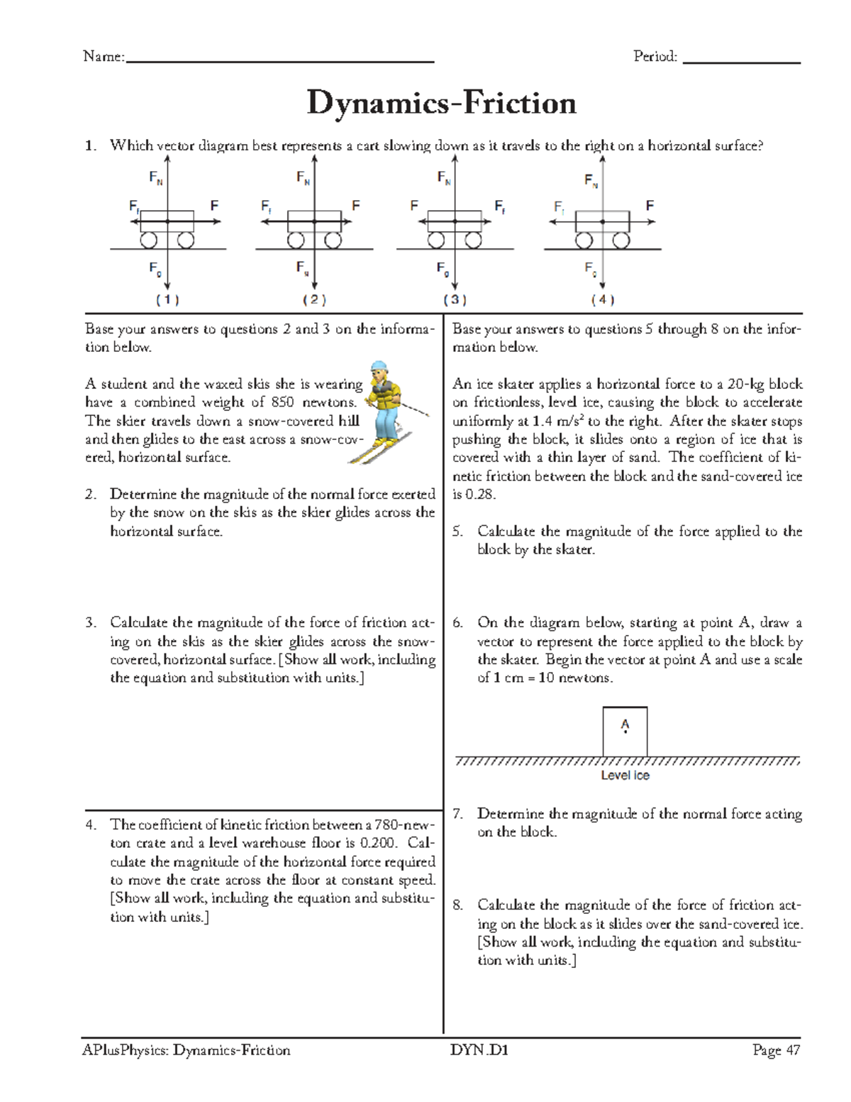 Dynamics DYN.D1: Friction Practice Problems and Solutions - Studocu