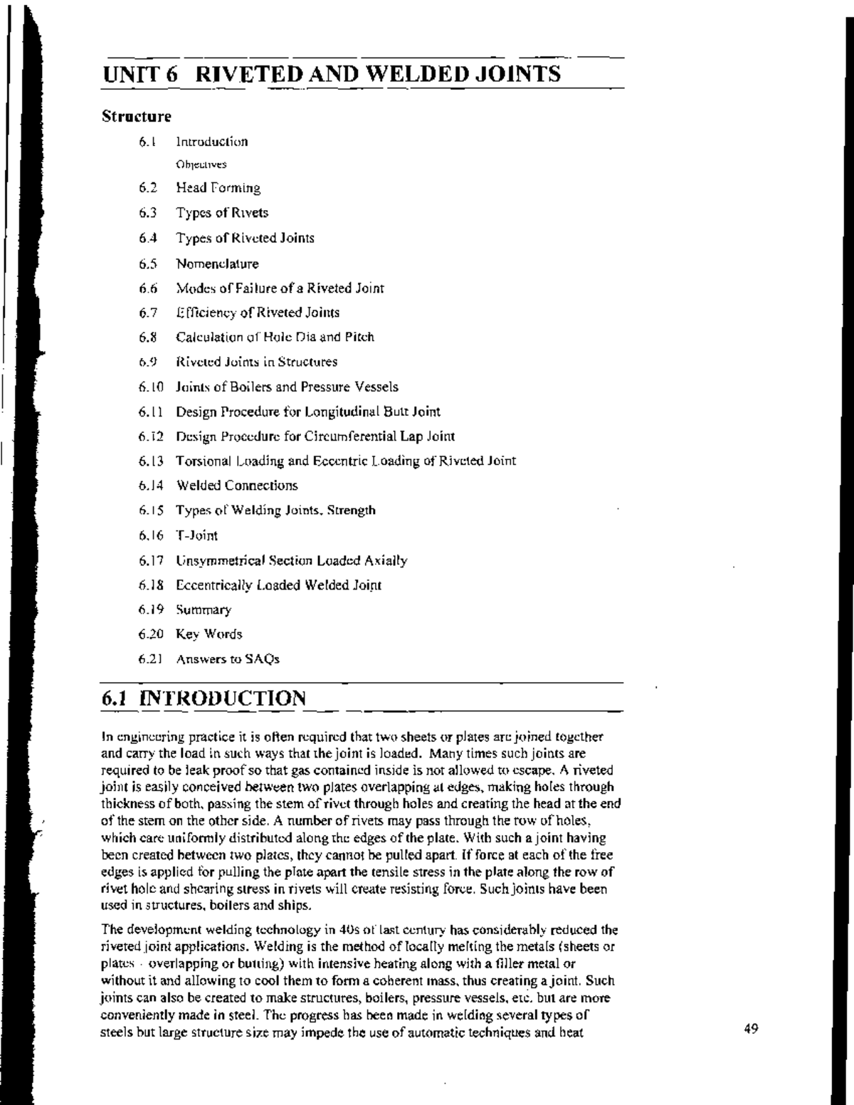 Unit 6: Riveted and Welded Joints - Comprehensive Study Guide - Studocu