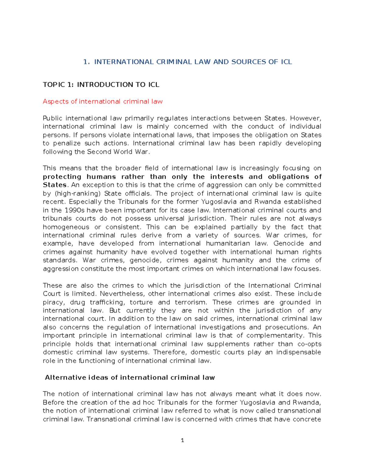 International Criminal Law: An In-Depth Introduction to ICL Concepts ...