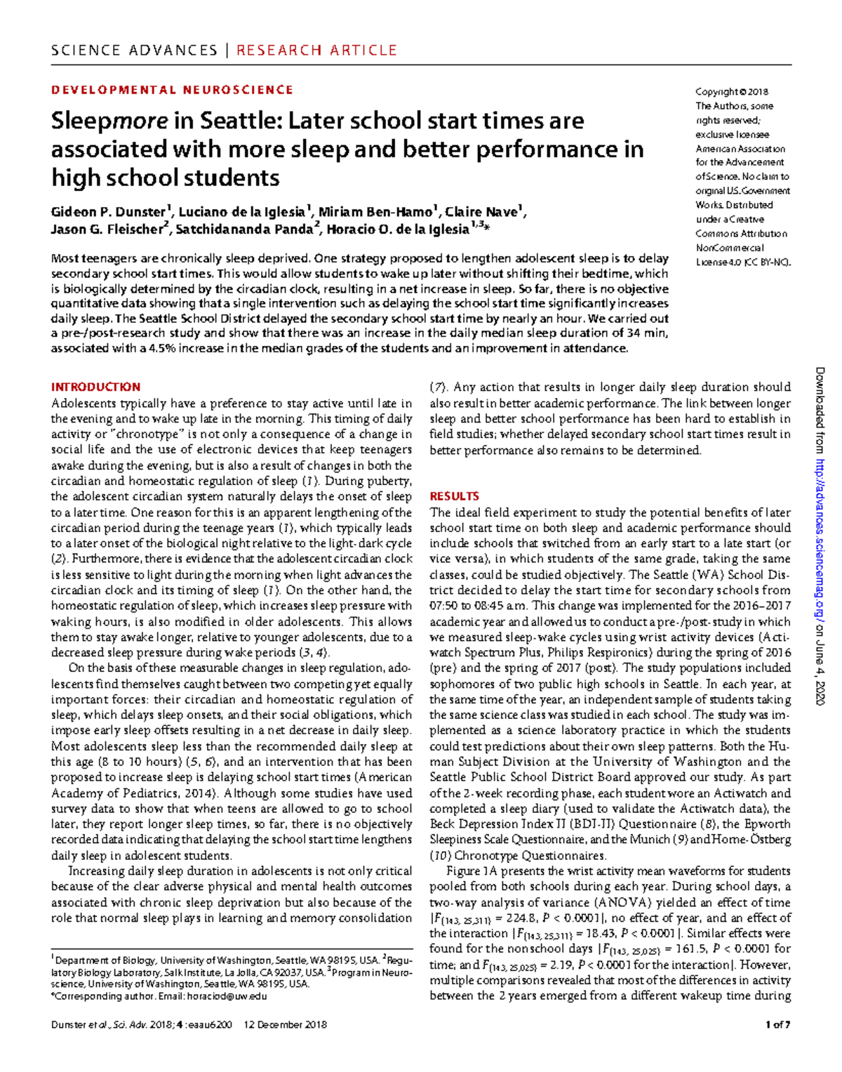 Impact of Later School Start Times on Sleep & Academic Performance ...