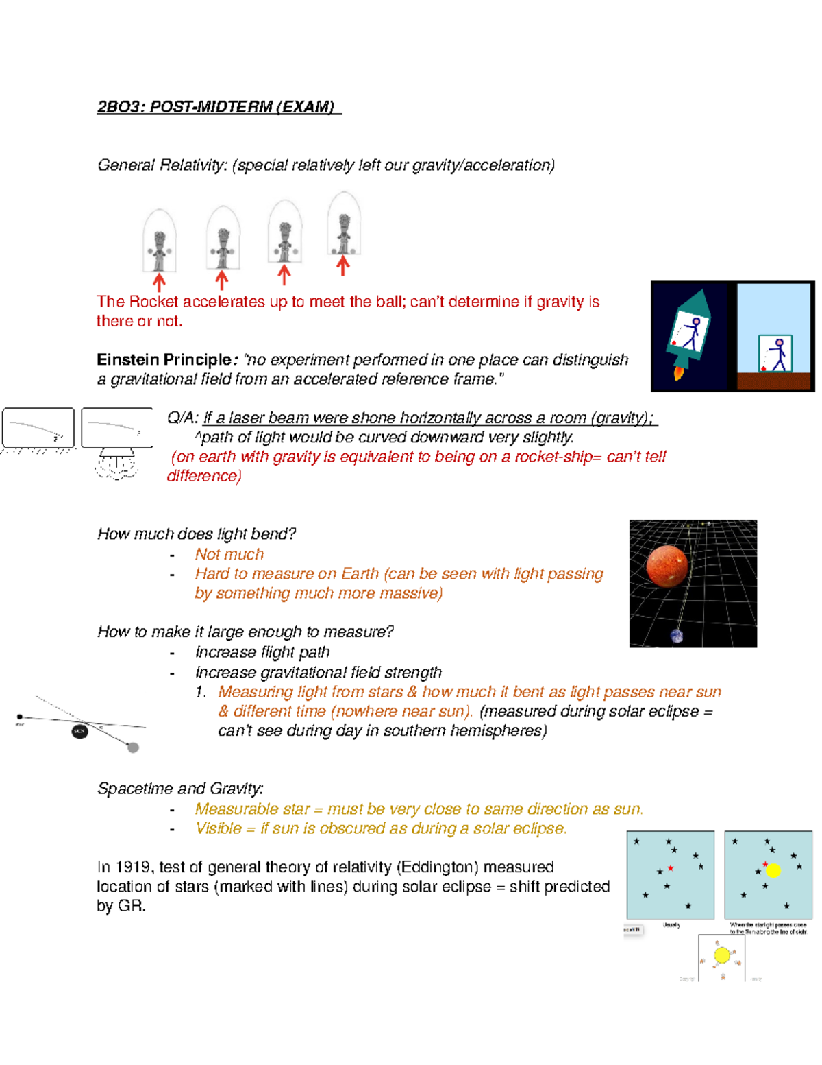 2BO3: Post Midterm Lecture Notes on General Relativity & Beyond - Studocu