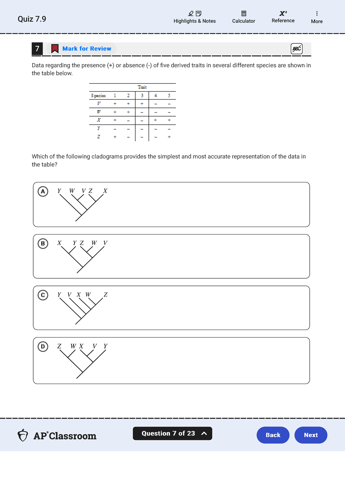 AP Classroom 3 - Ap bio 7.3 multiple choice questions - Quiz 7 ...