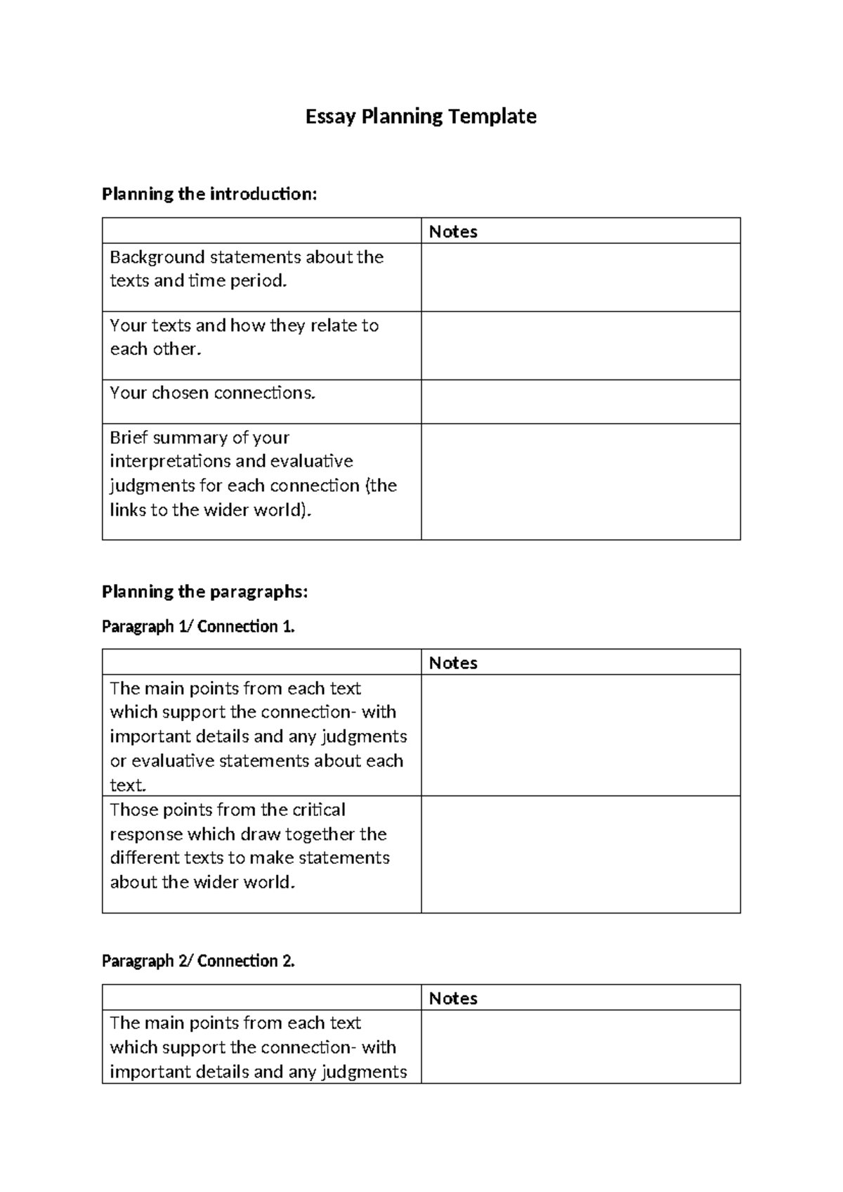 Essay-planning-template - Essay Planning Template Planning the ...