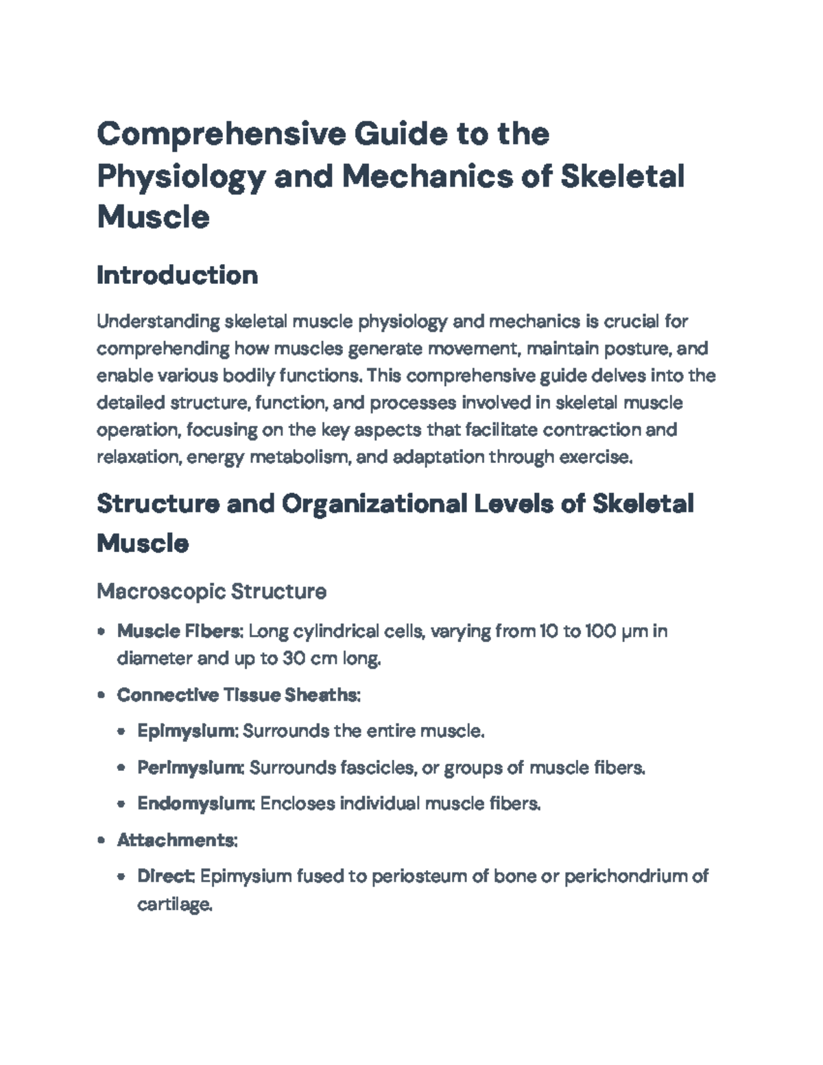 Comprehensive Guide to Skeletal Muscle Physiology and Mechanics ...