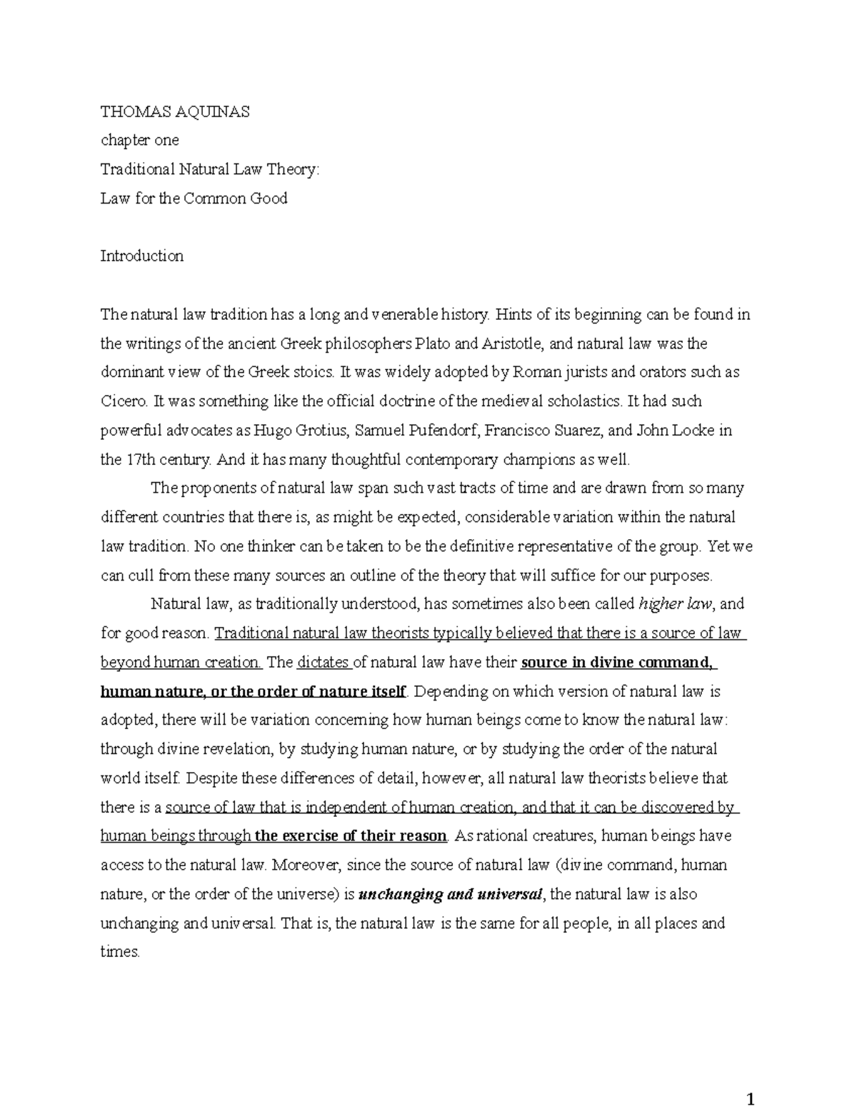 Thomas Aquinas - Traditional natural law theory - THOMAS AQUINAS ...