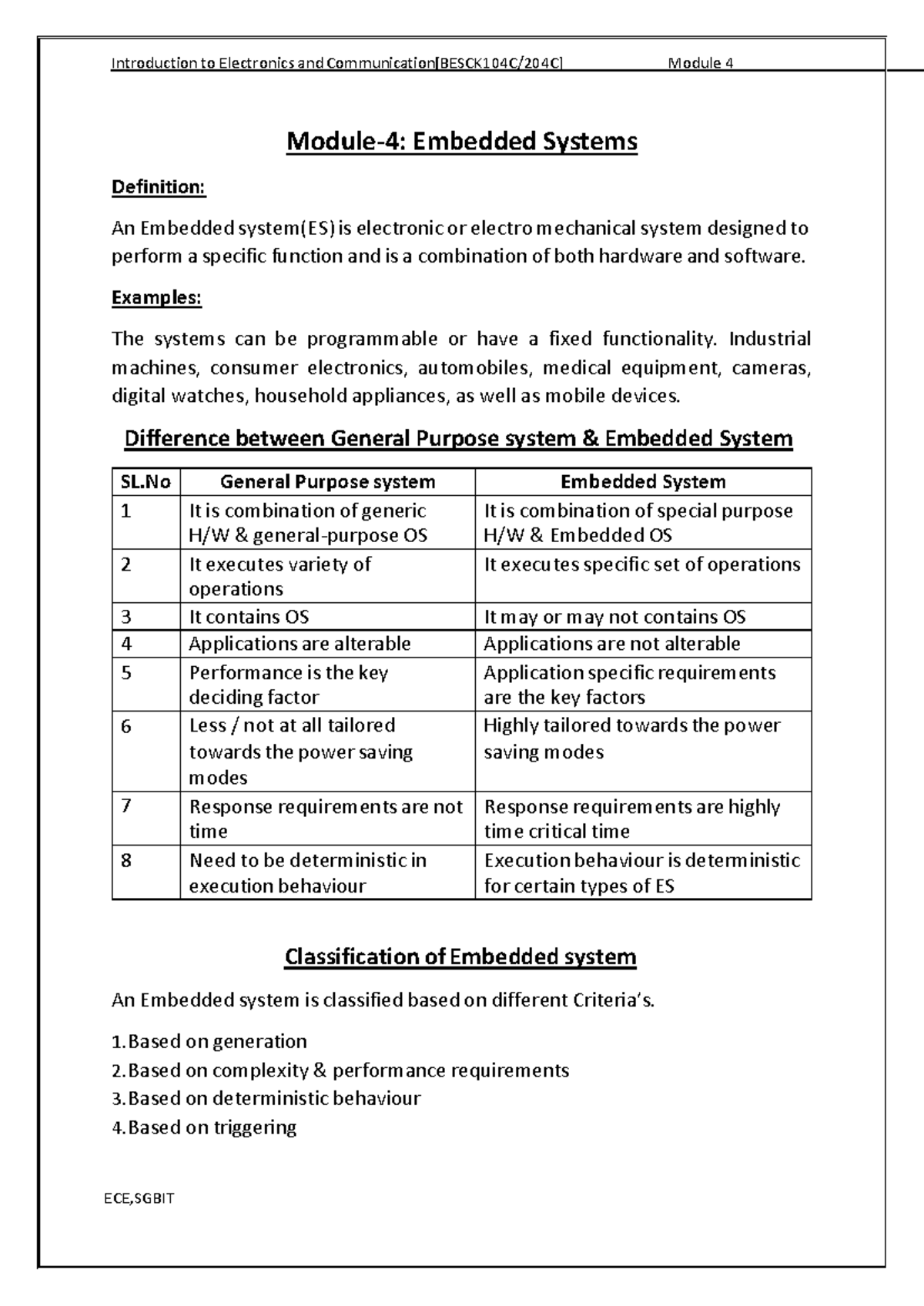 1BESC104C Module 4 - Embedded Systems Overview and Key Concepts - Studocu