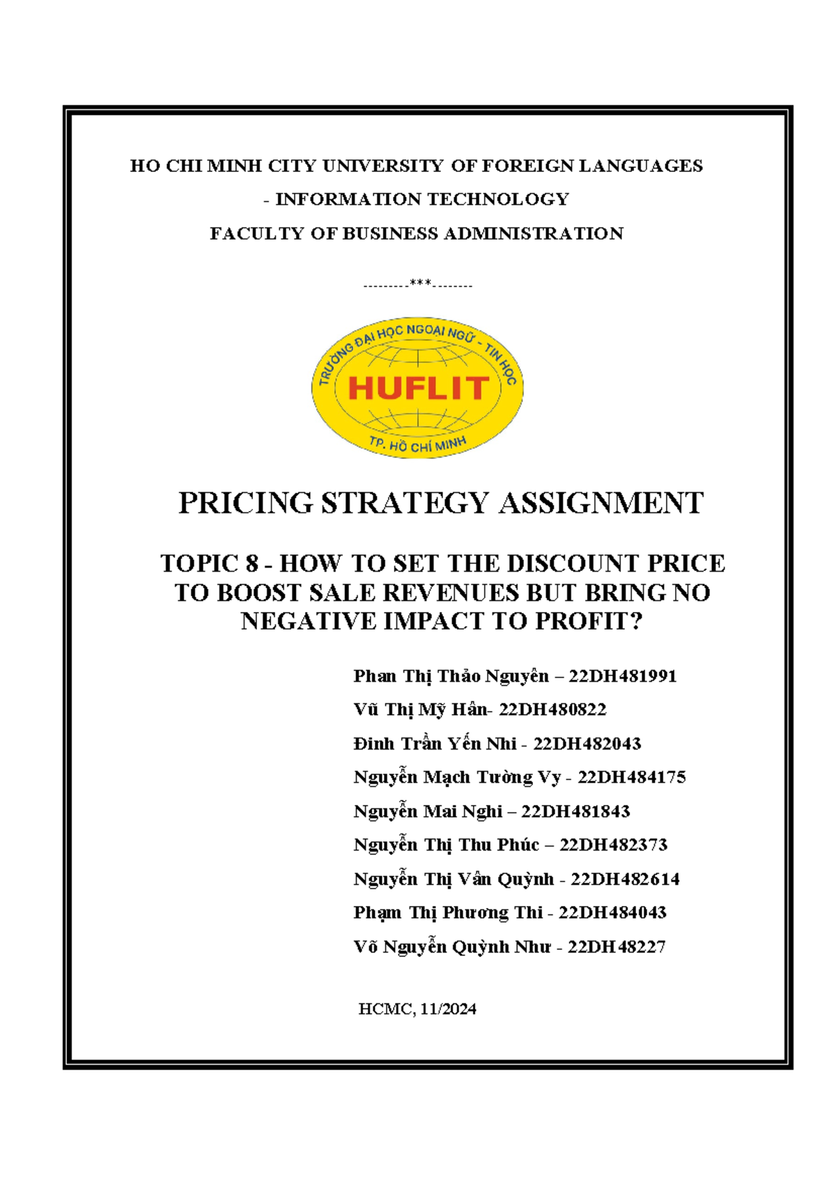 Pricing Strategy Assignment: Setting Discount Prices for Revenue Growth ...