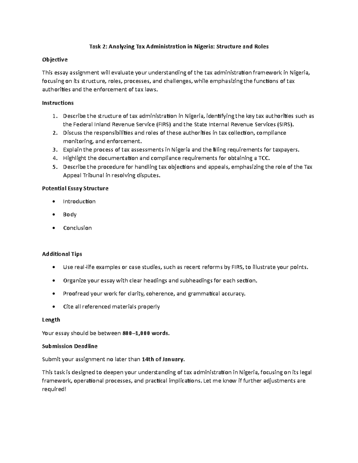Task 2-ACC 307 - This is an assignment on the second module. The ...