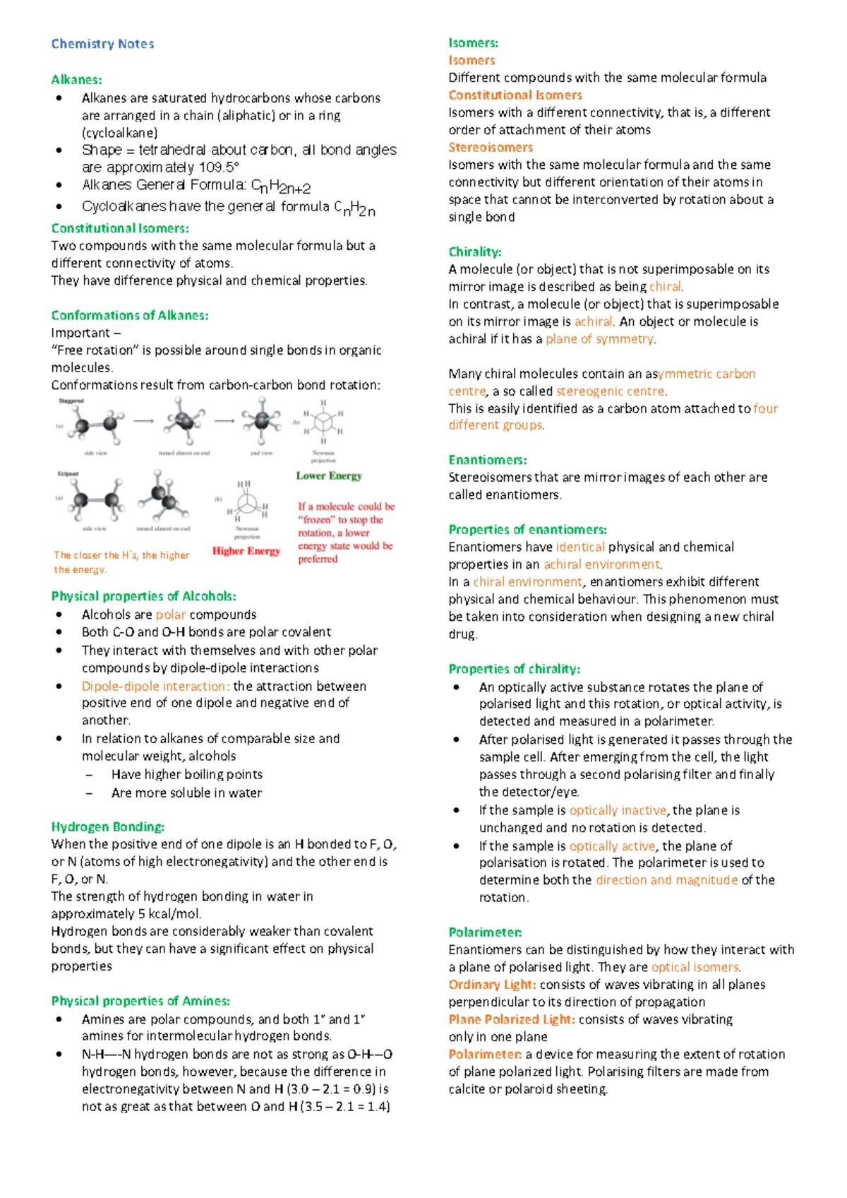 FOUNDATION YEAR CHEMISTRY UNIT 2: Guided Learning on Chiral Molecules ...
