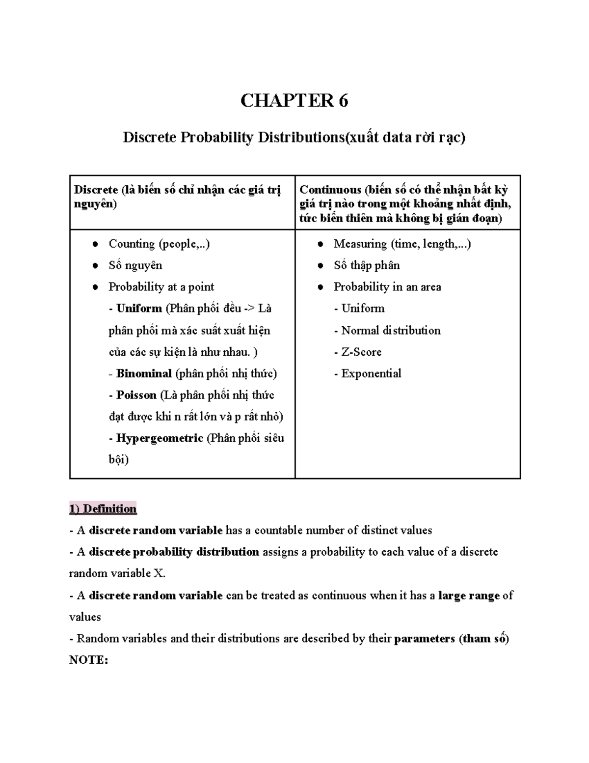 Chap 6-7-8 final - Chapter summary - CHAPTER 6 Discrete Probability ...