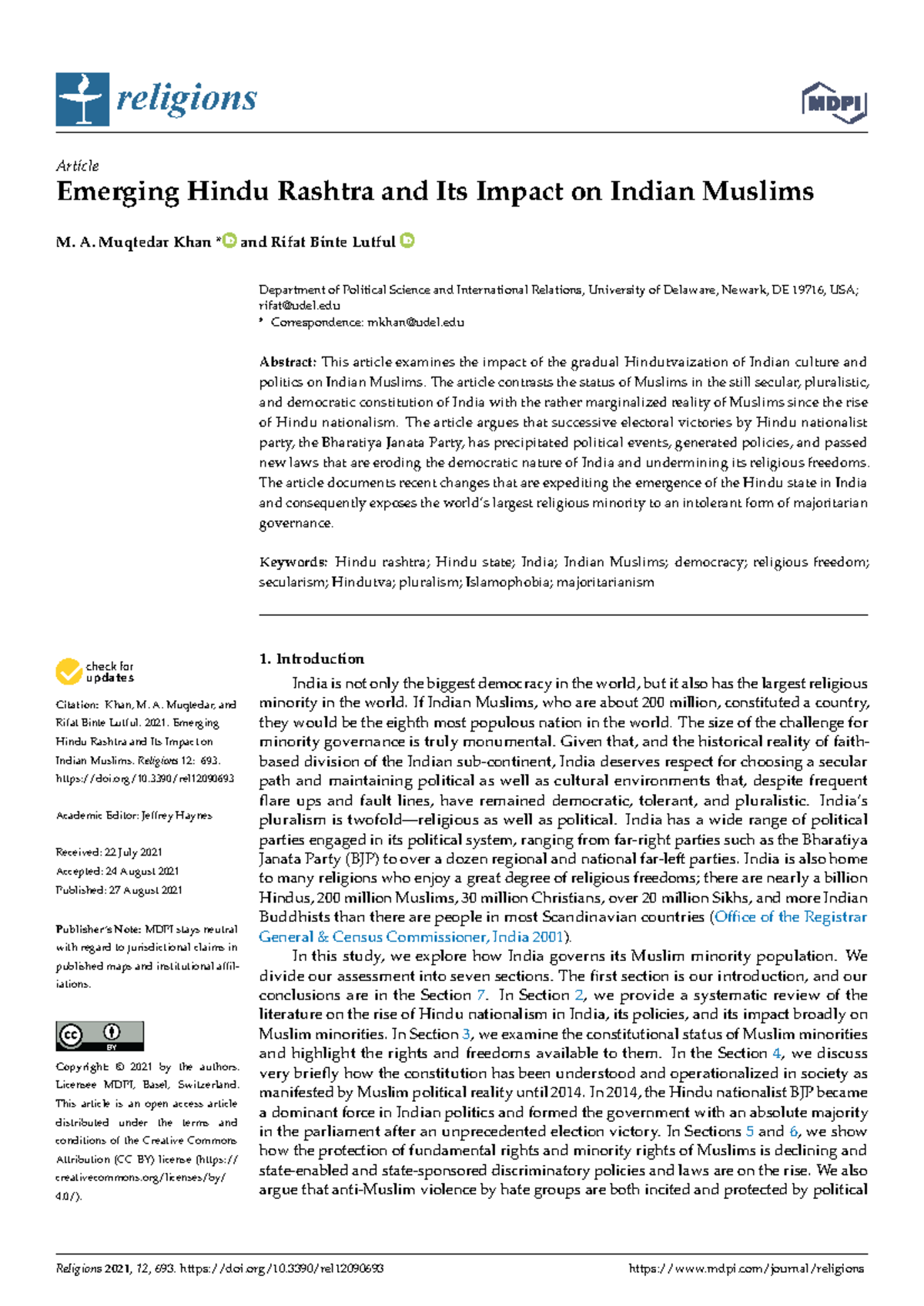 Emerging Hindu Rashtra and Its Impact on Indian Muslims - religions ...