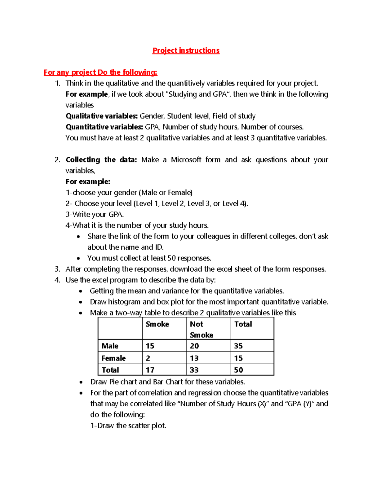 Project instructions MAT231 - Project instructions For any project Do ...