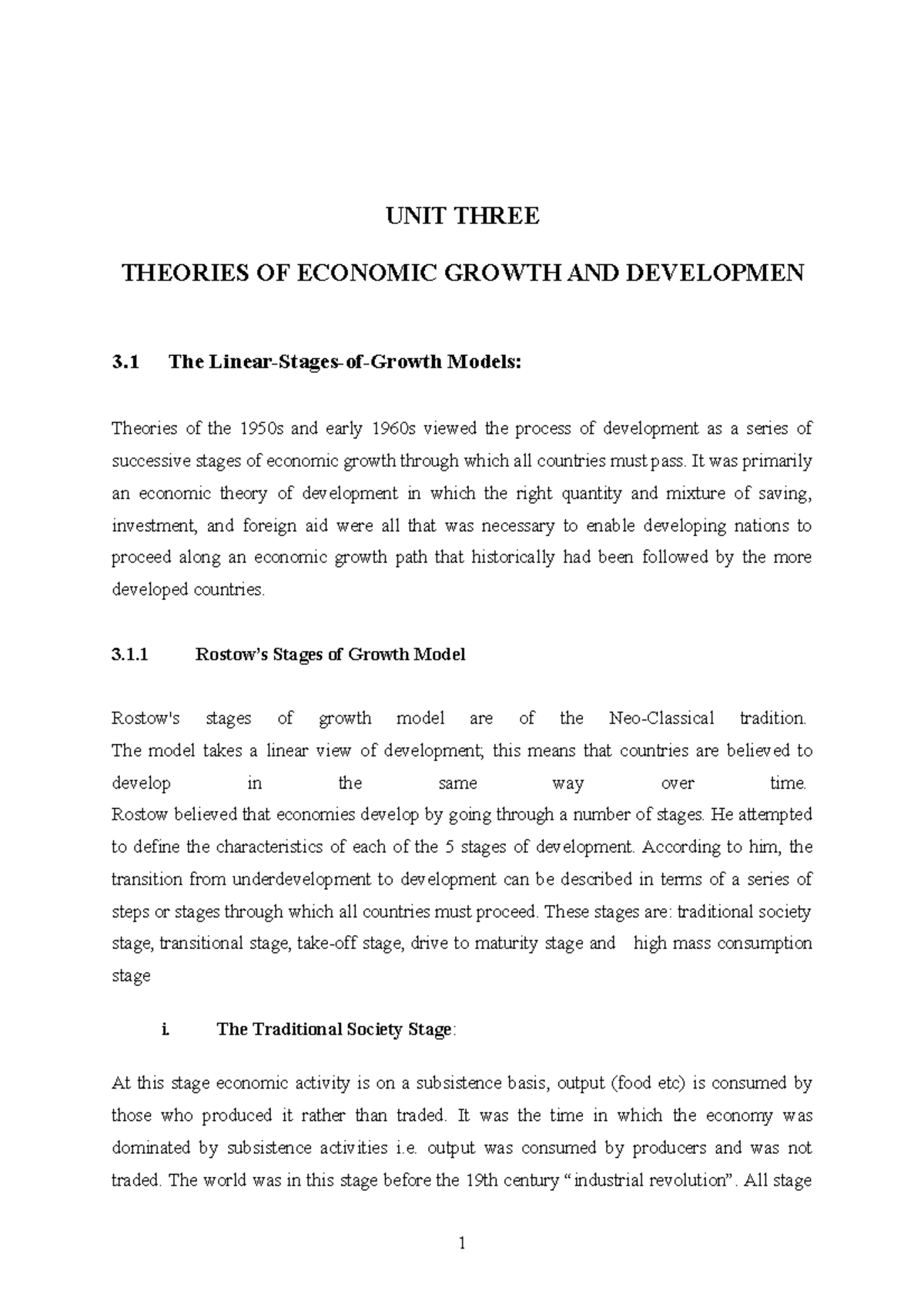 Chapter 3: Economic Development Theories - Growth Models Explained ...