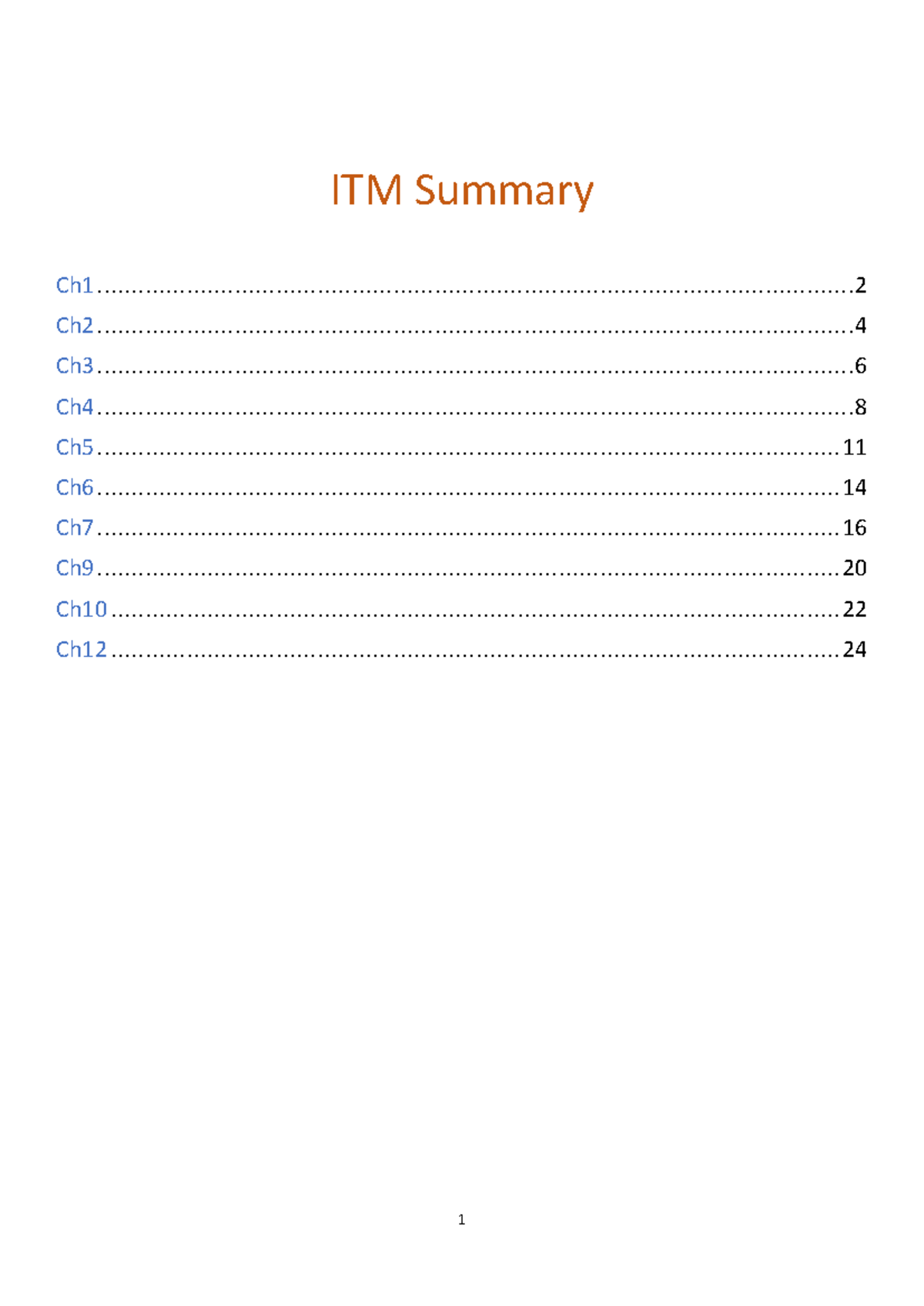 ITM Summary: Key Concepts and Insights from Course Content - Studocu