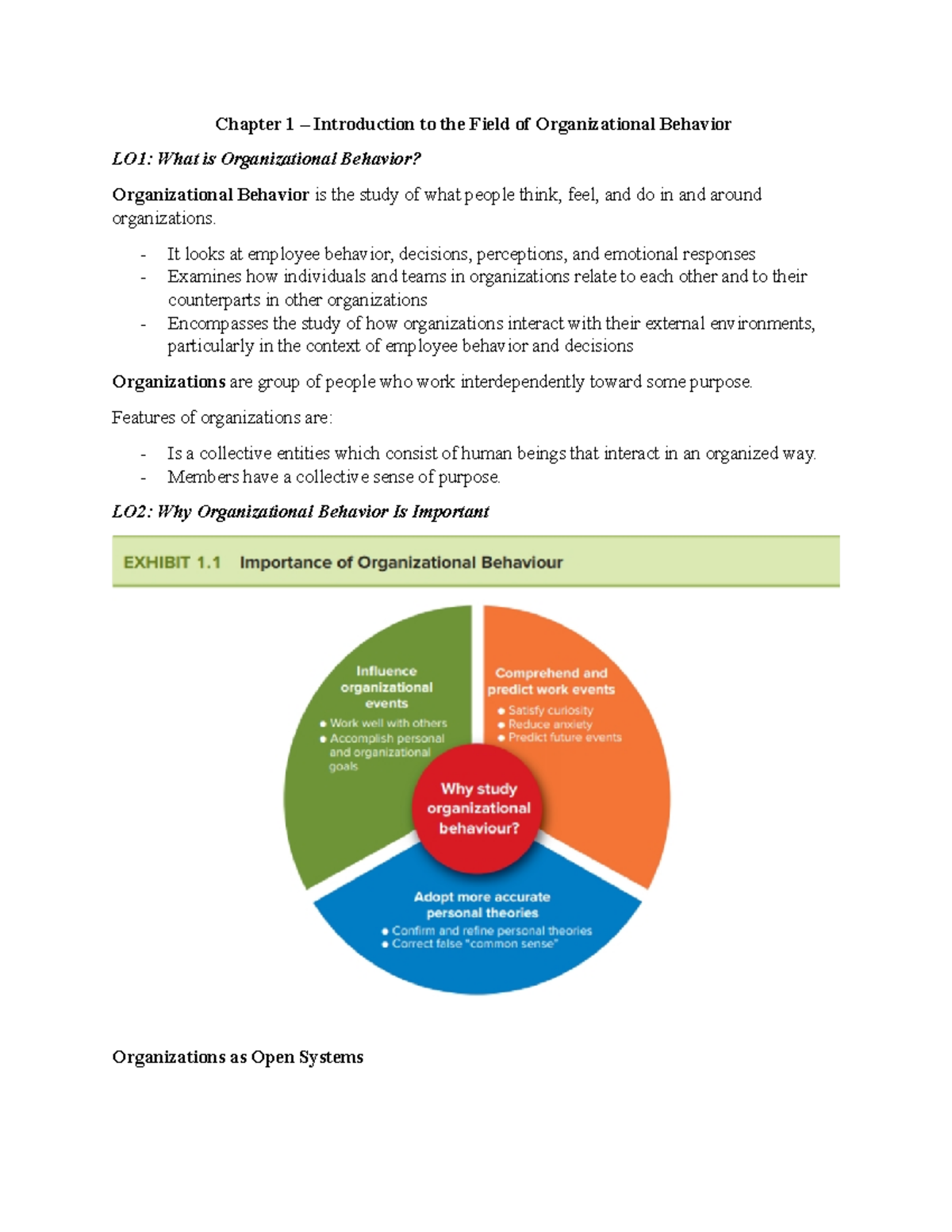 Chapter 1 - Overview of Organizational Behavior Principles and Concepts ...