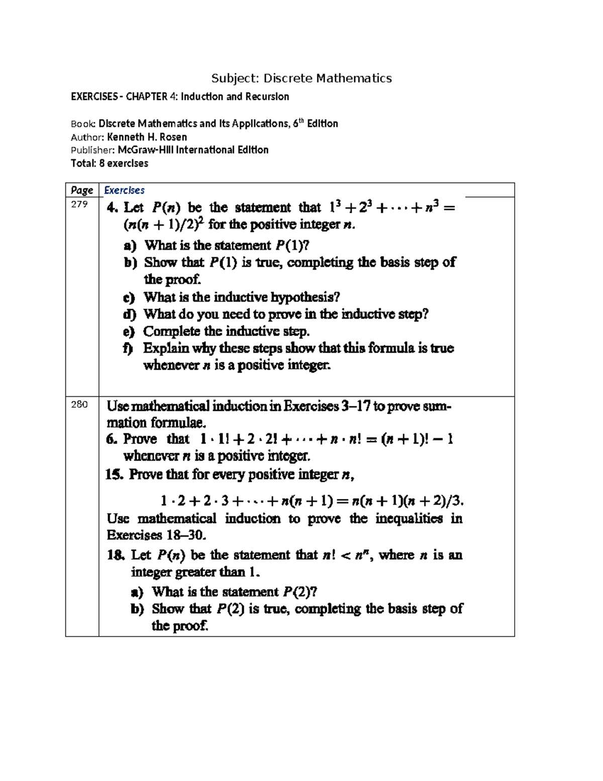 Exercises-Chapter 04 - Bài tập - Discrete Mathematics - Subject ...