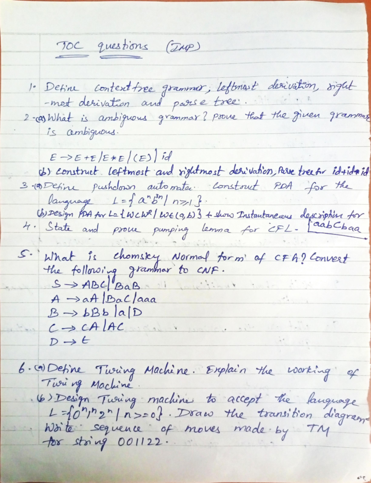 TOC imp questions IA2 - Important - TOC questions (IMP) 10 Define ...