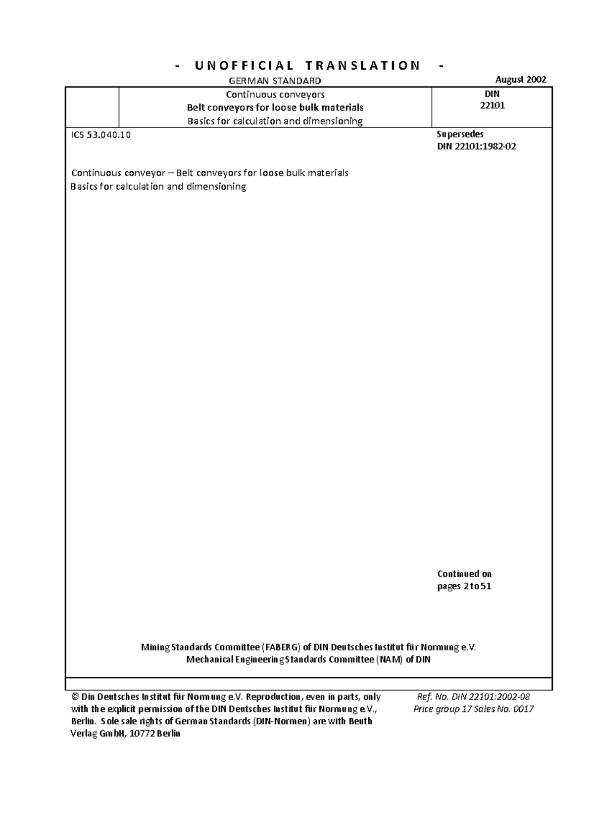 DIN-22101-Belt Conveyors for Bulk Materials: Design & Calculation ...