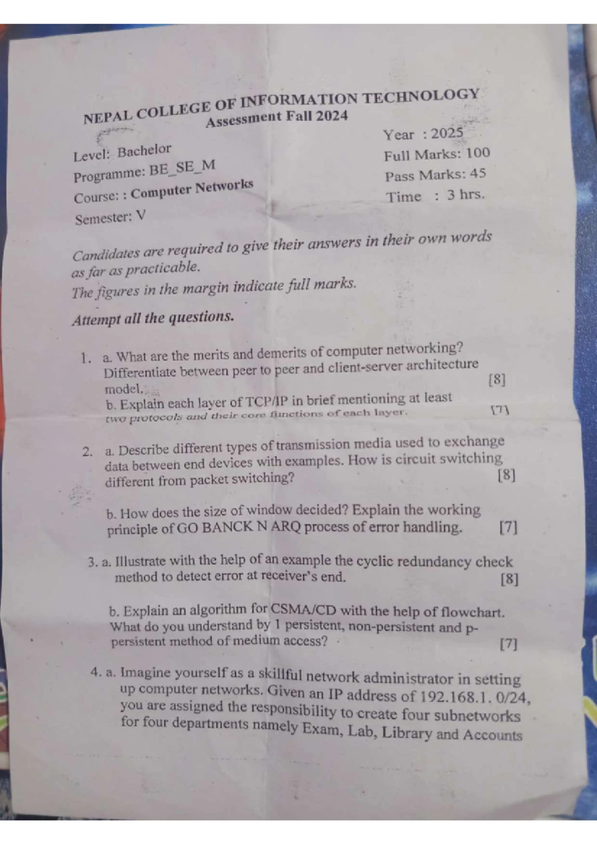 D-8709 Computer Science Applications OMR Sheet Instructions and Exam ...