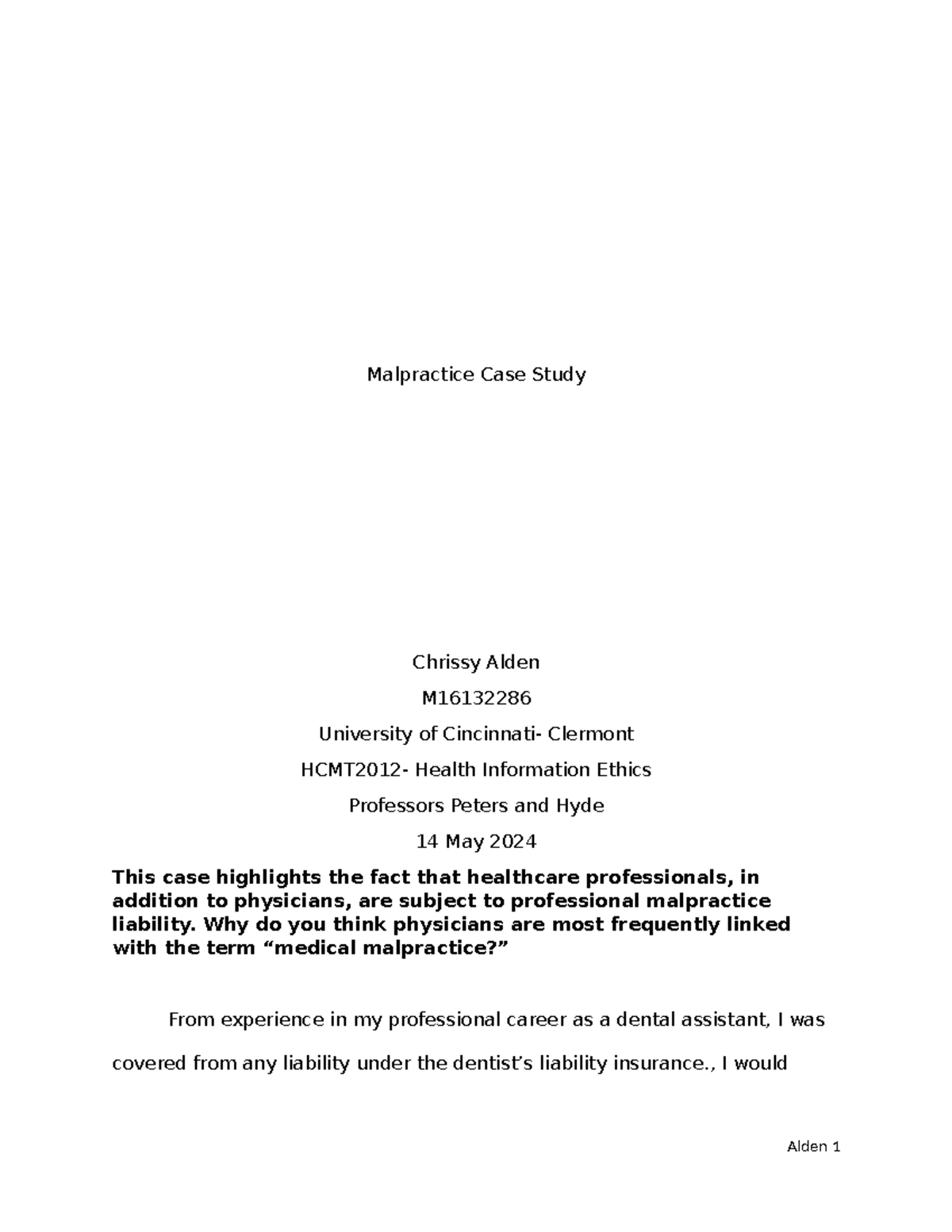 Malpractice - Why do you think physicians are most frequently linked ...